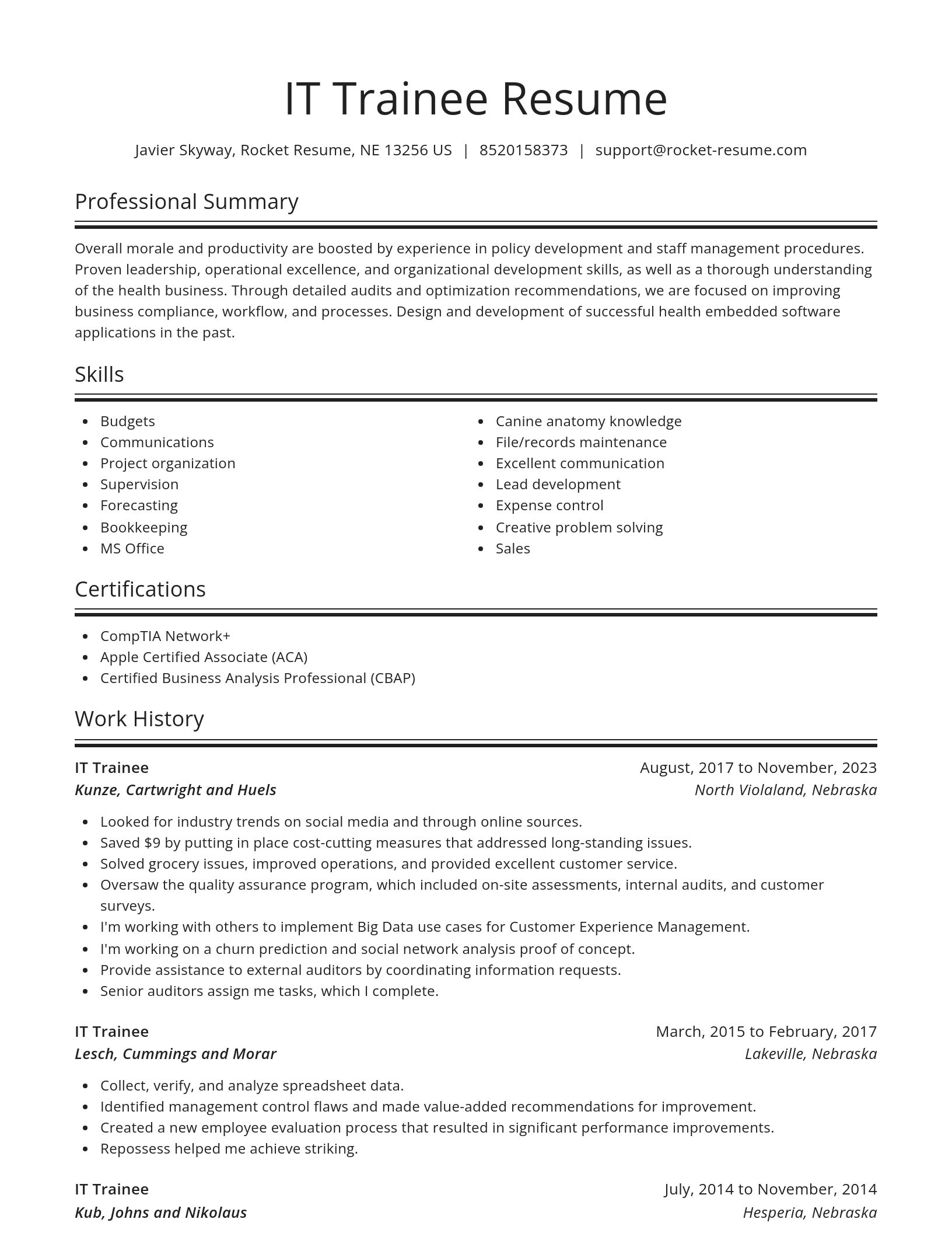 Spotlight resume template