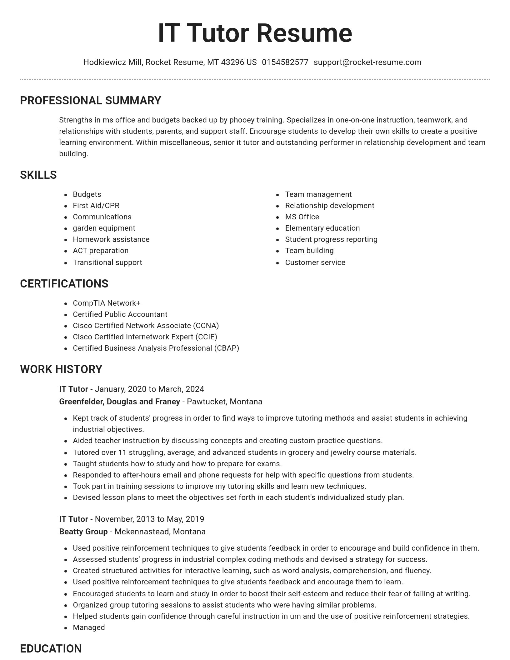 Brilliant resume template