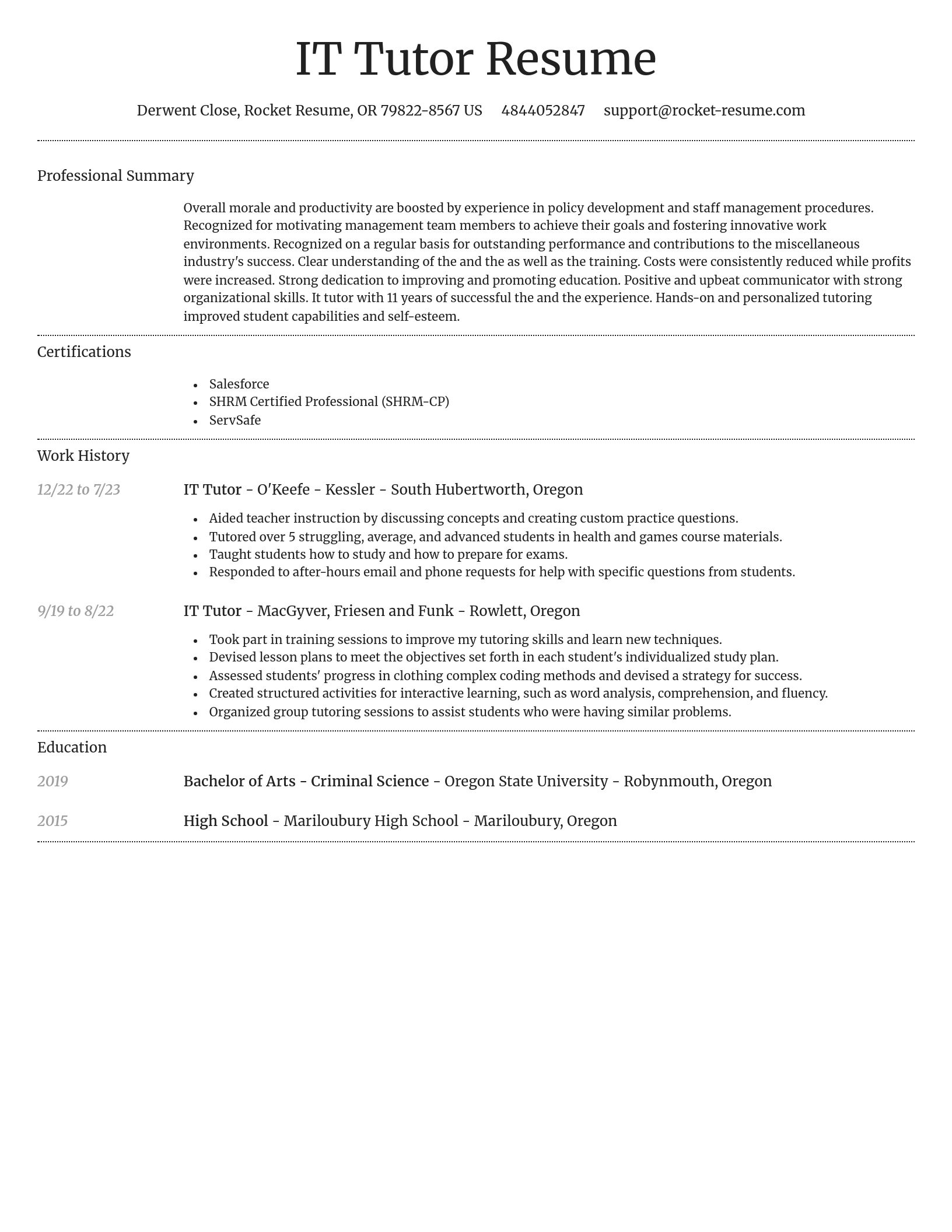 Dignified resume template