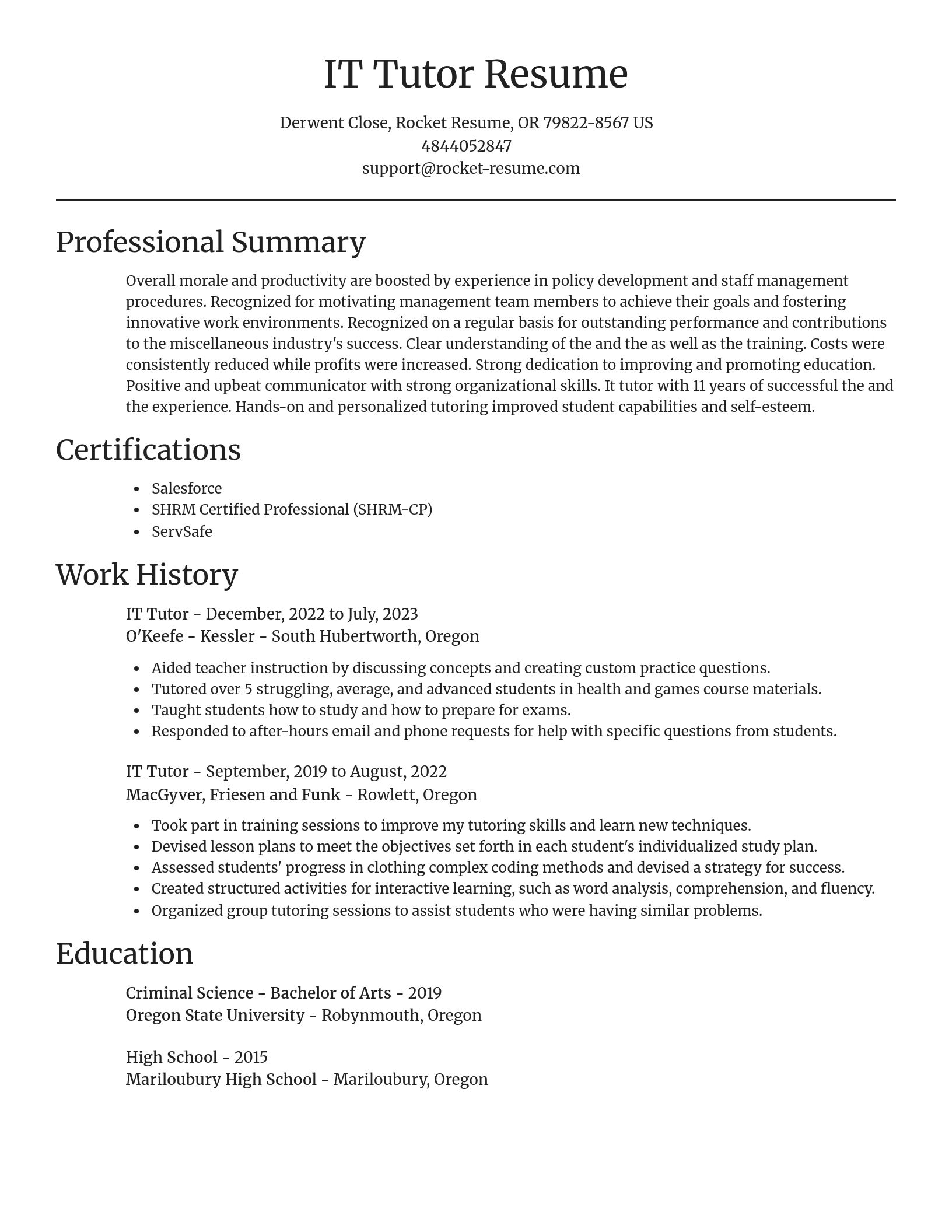 Focal Point resume template