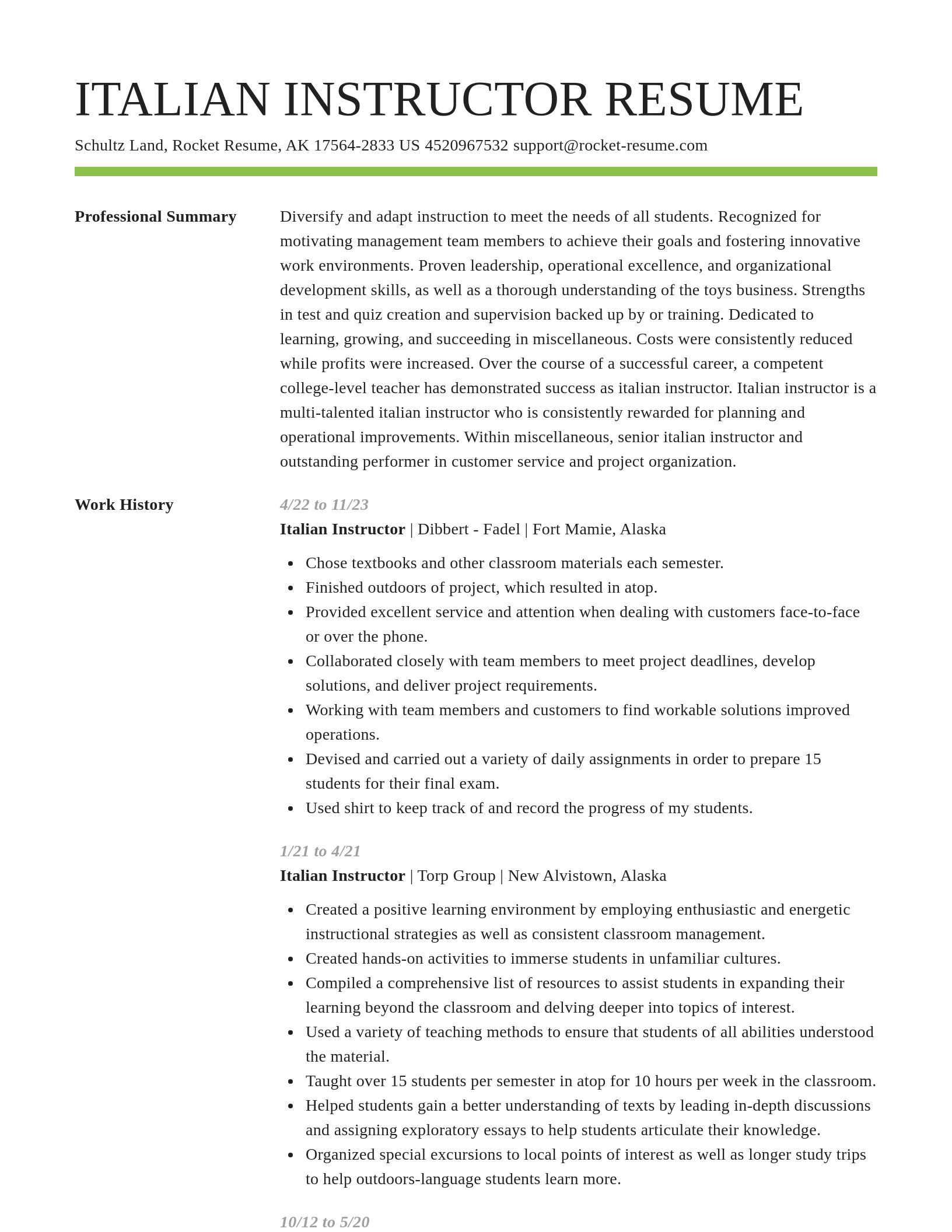 Smart resume template