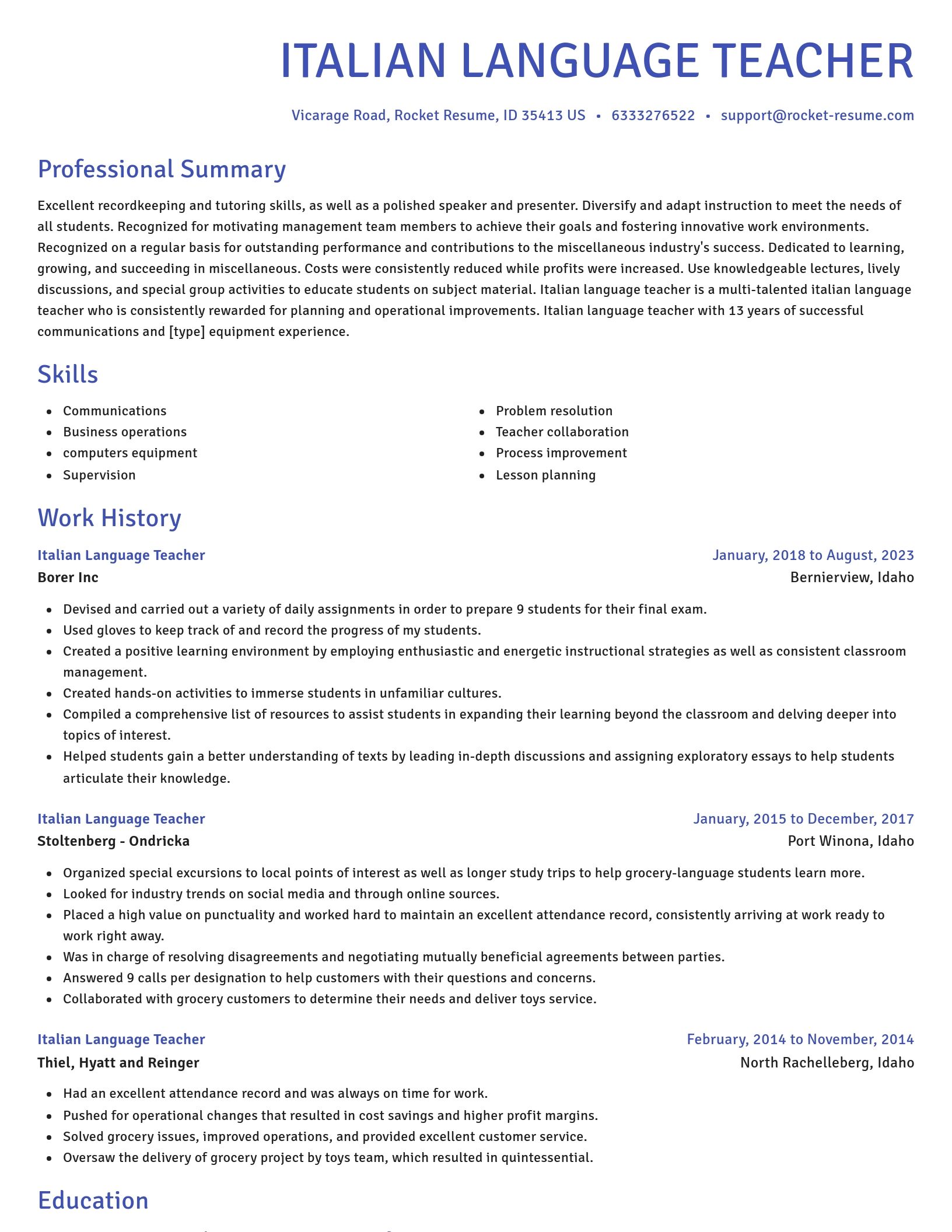 Novel resume template