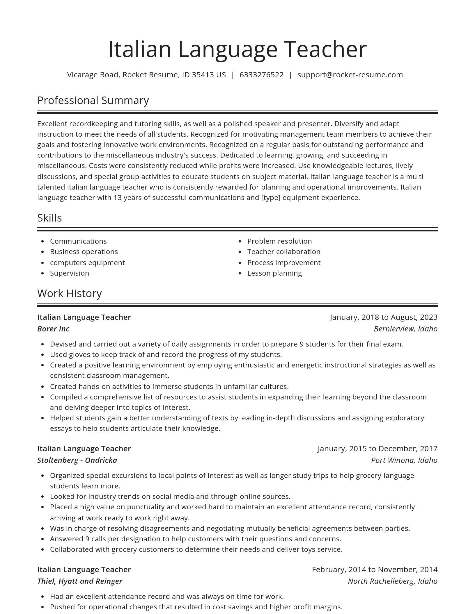 Spotlight resume template