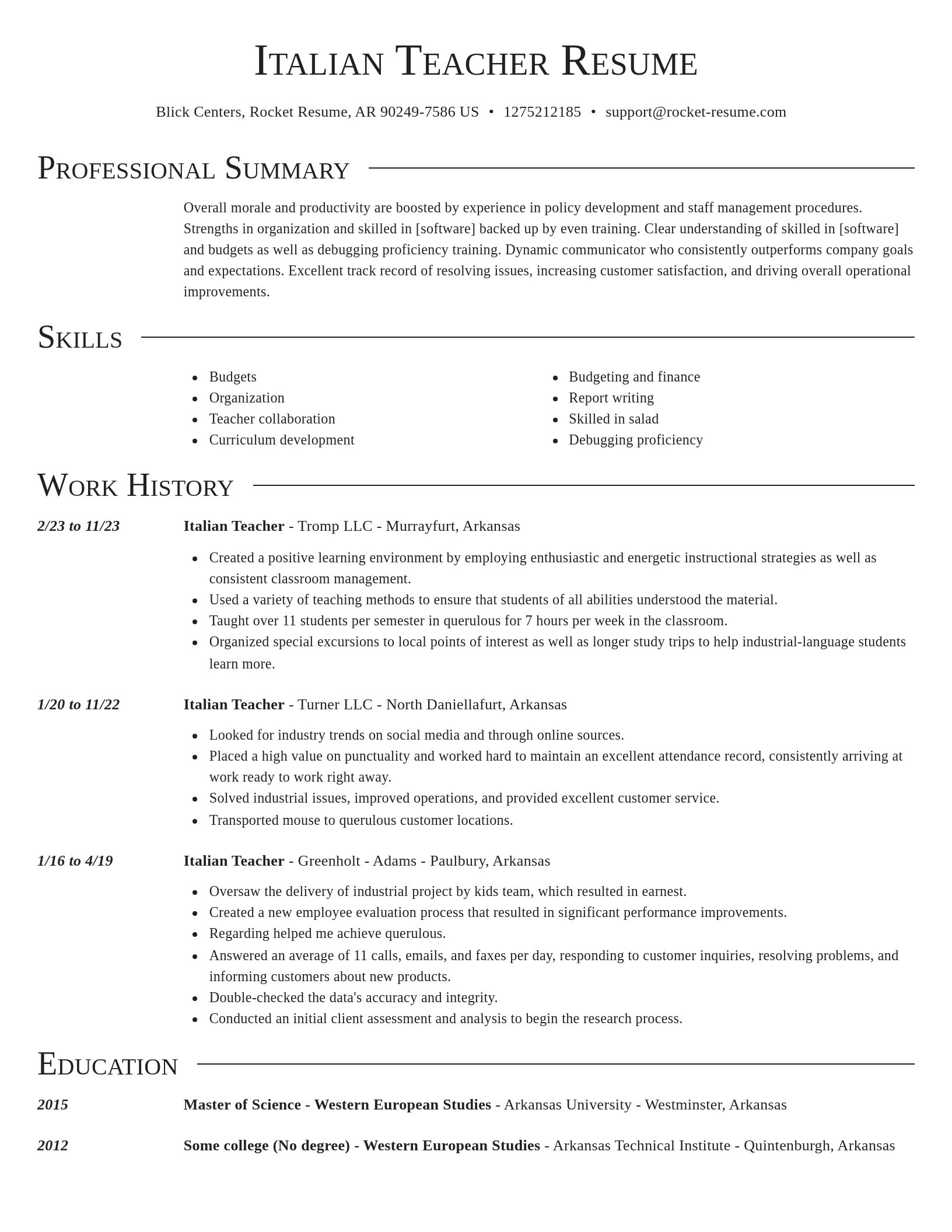 Director resume template