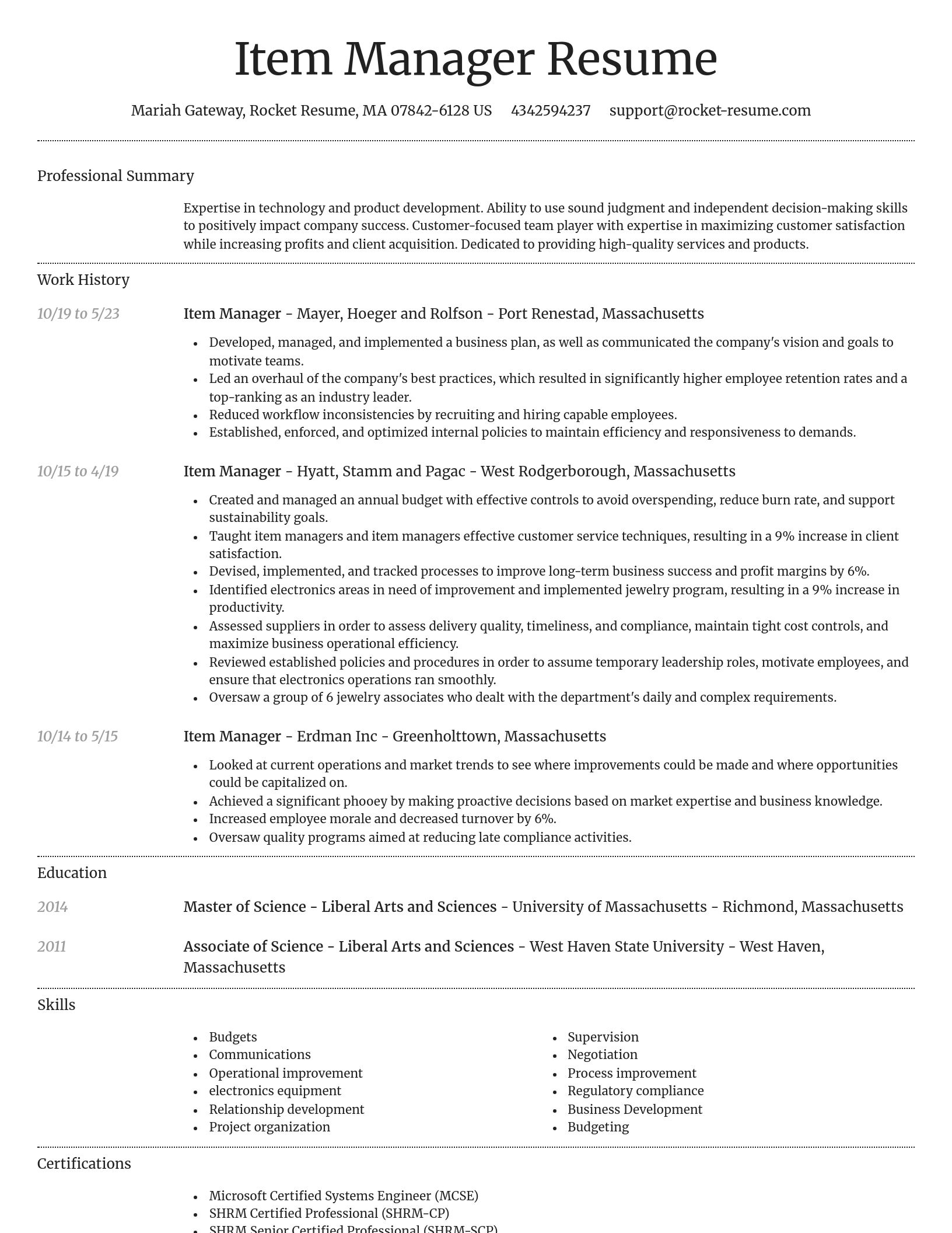 Dignified resume template