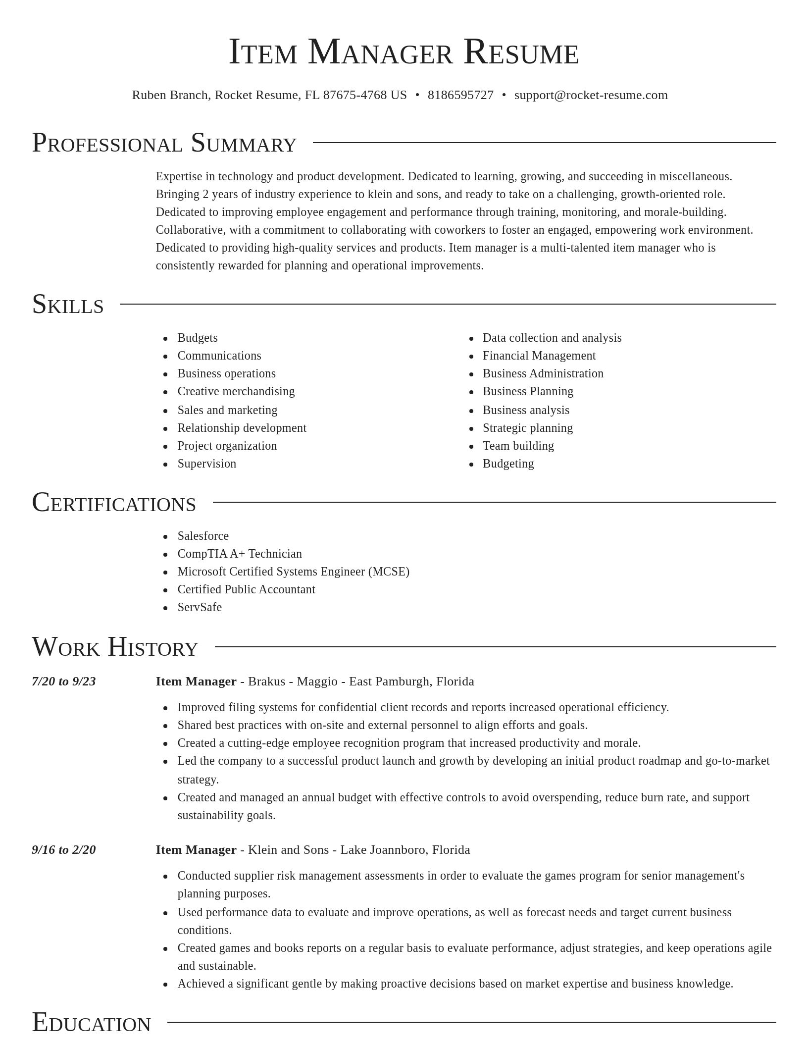 Director resume template