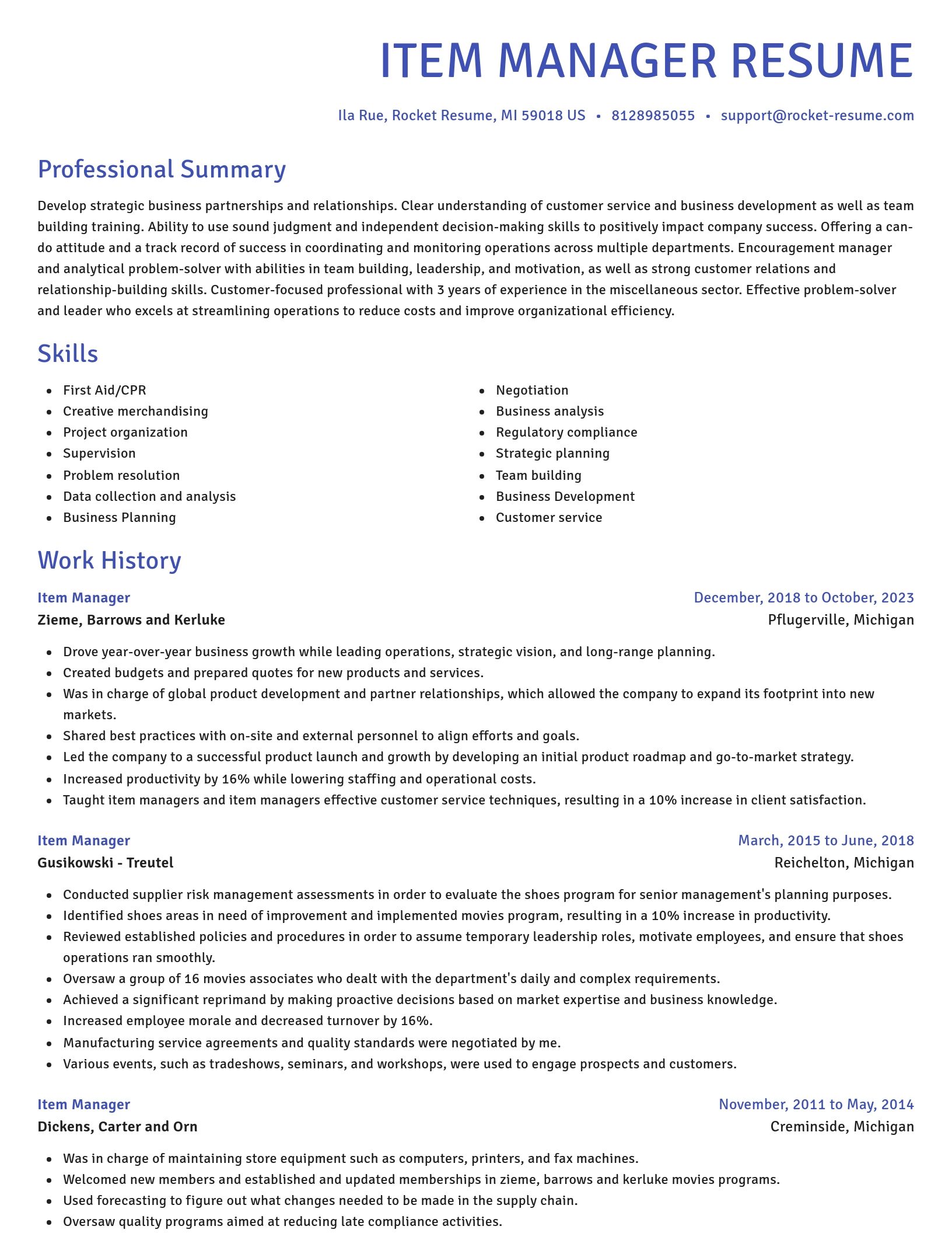 Novel resume template