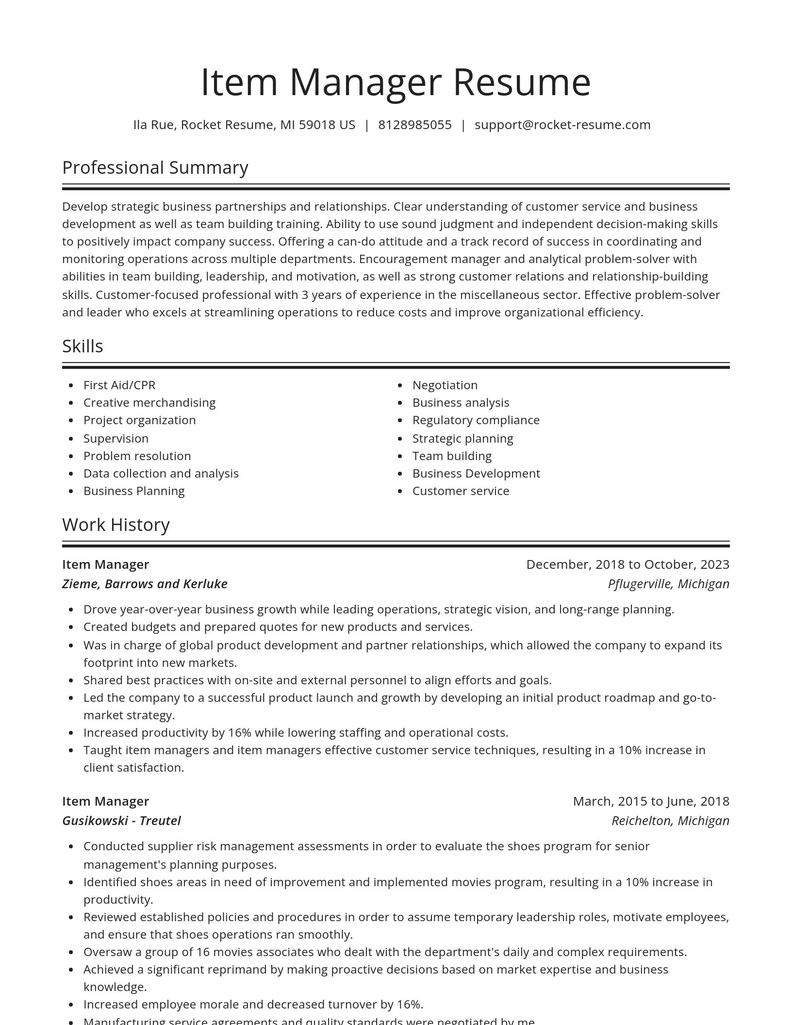 Spotlight resume template