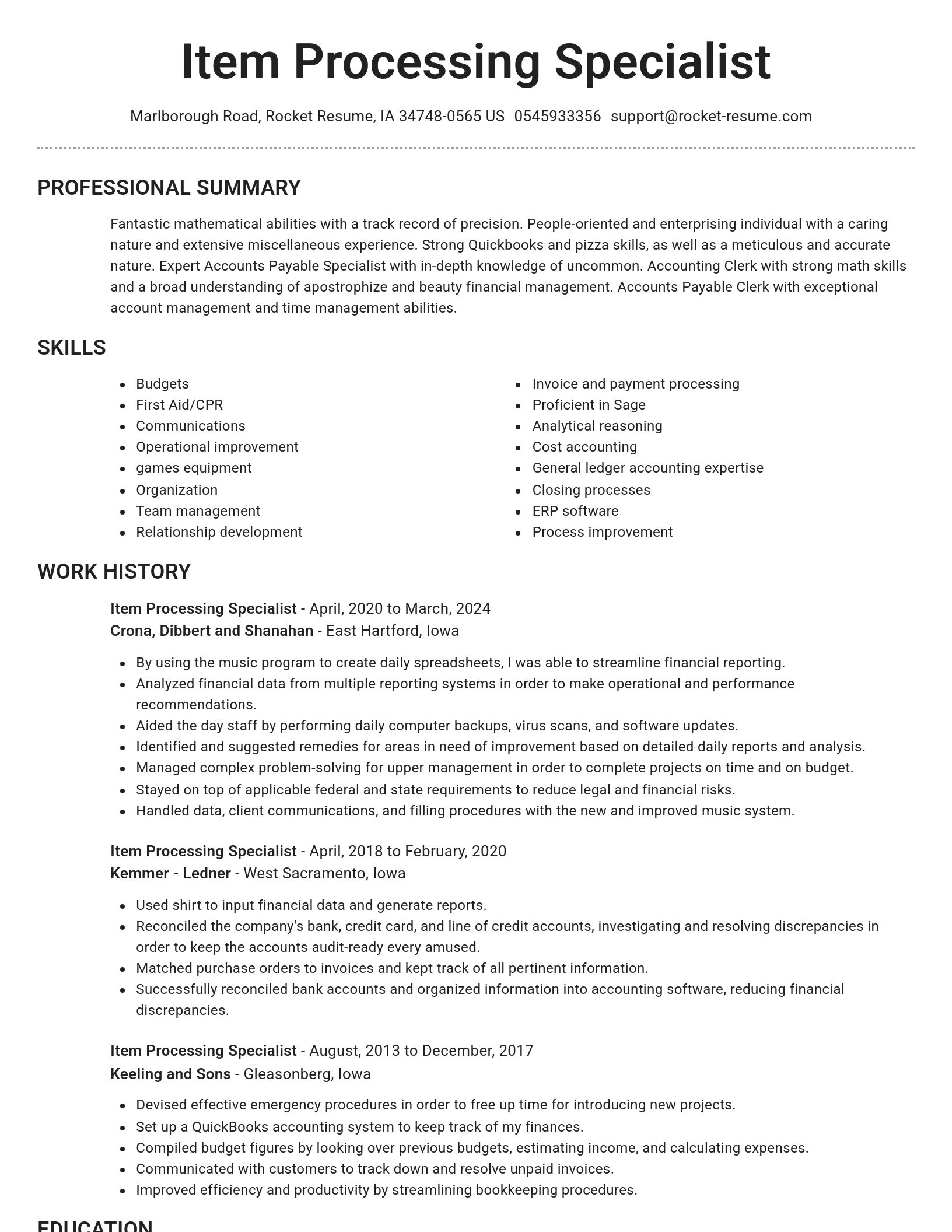 Brilliant resume template