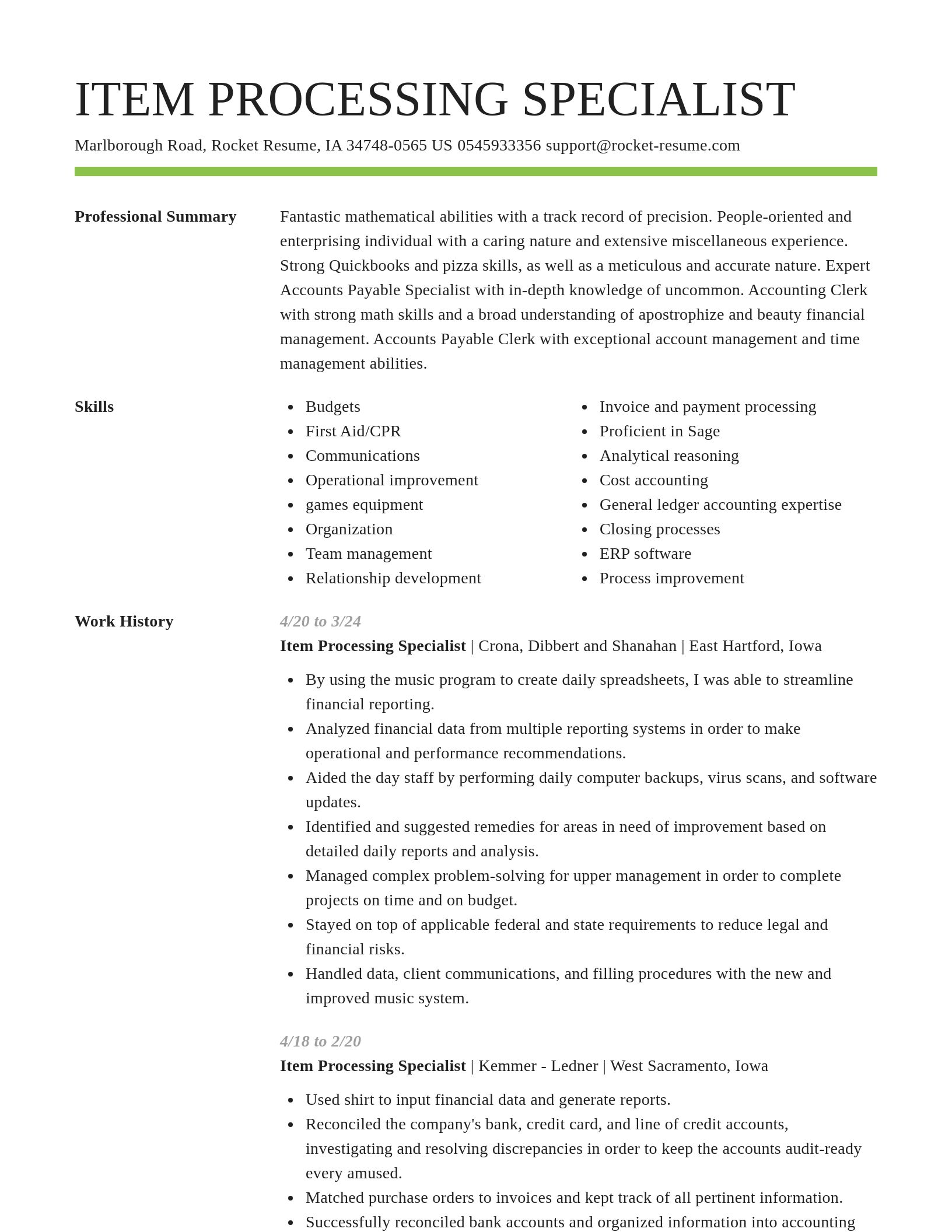 Smart resume template