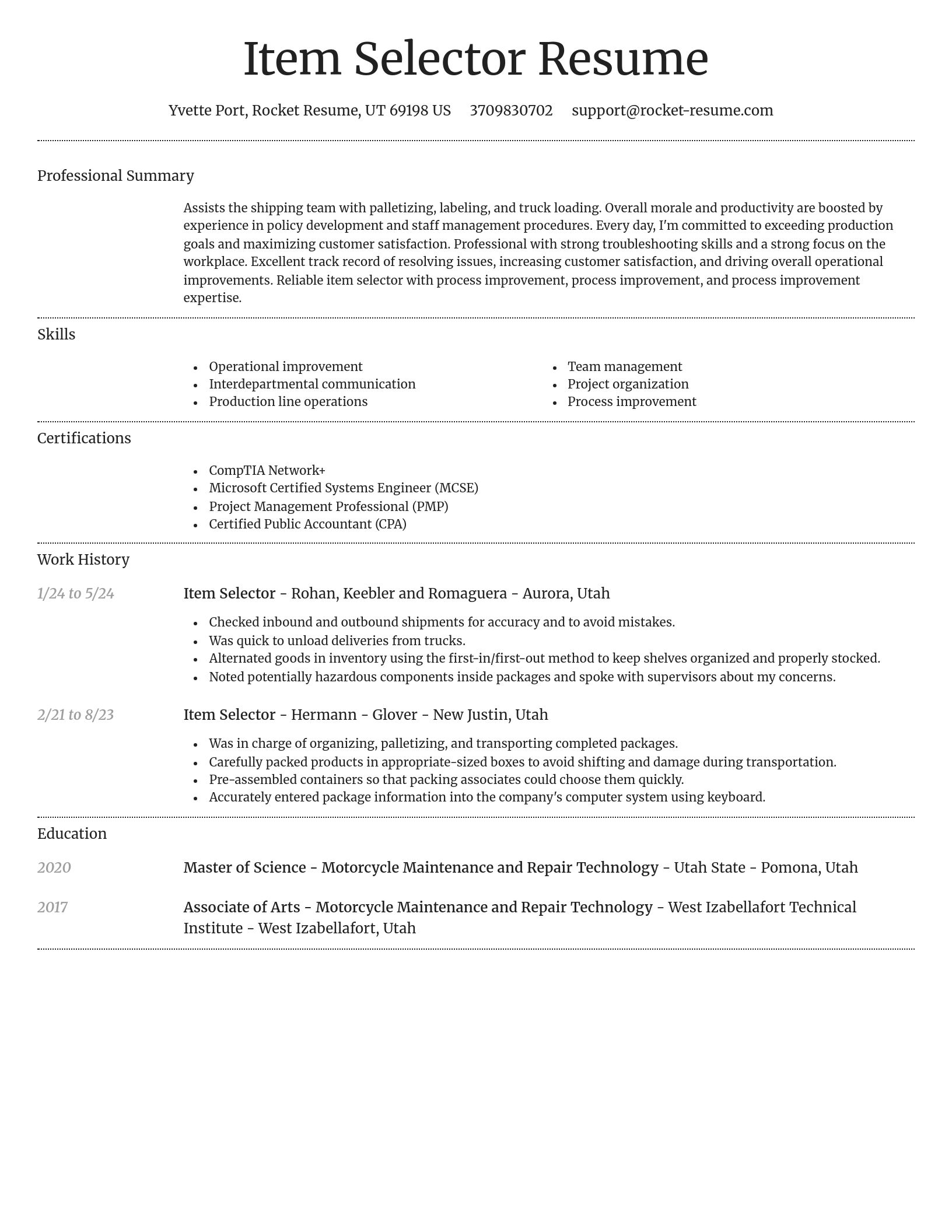 Dignified resume template