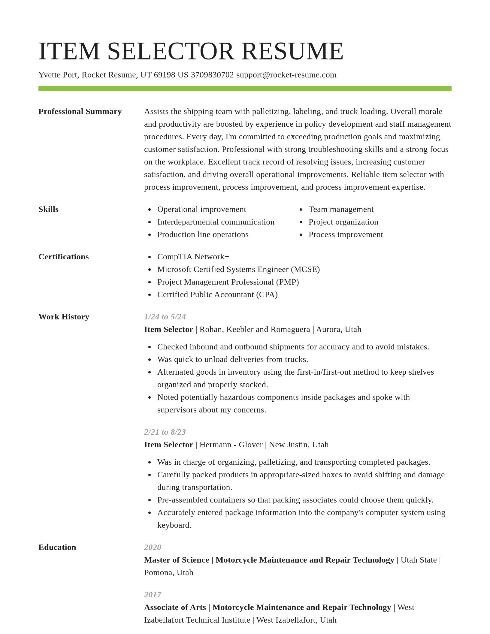 Smart resume template