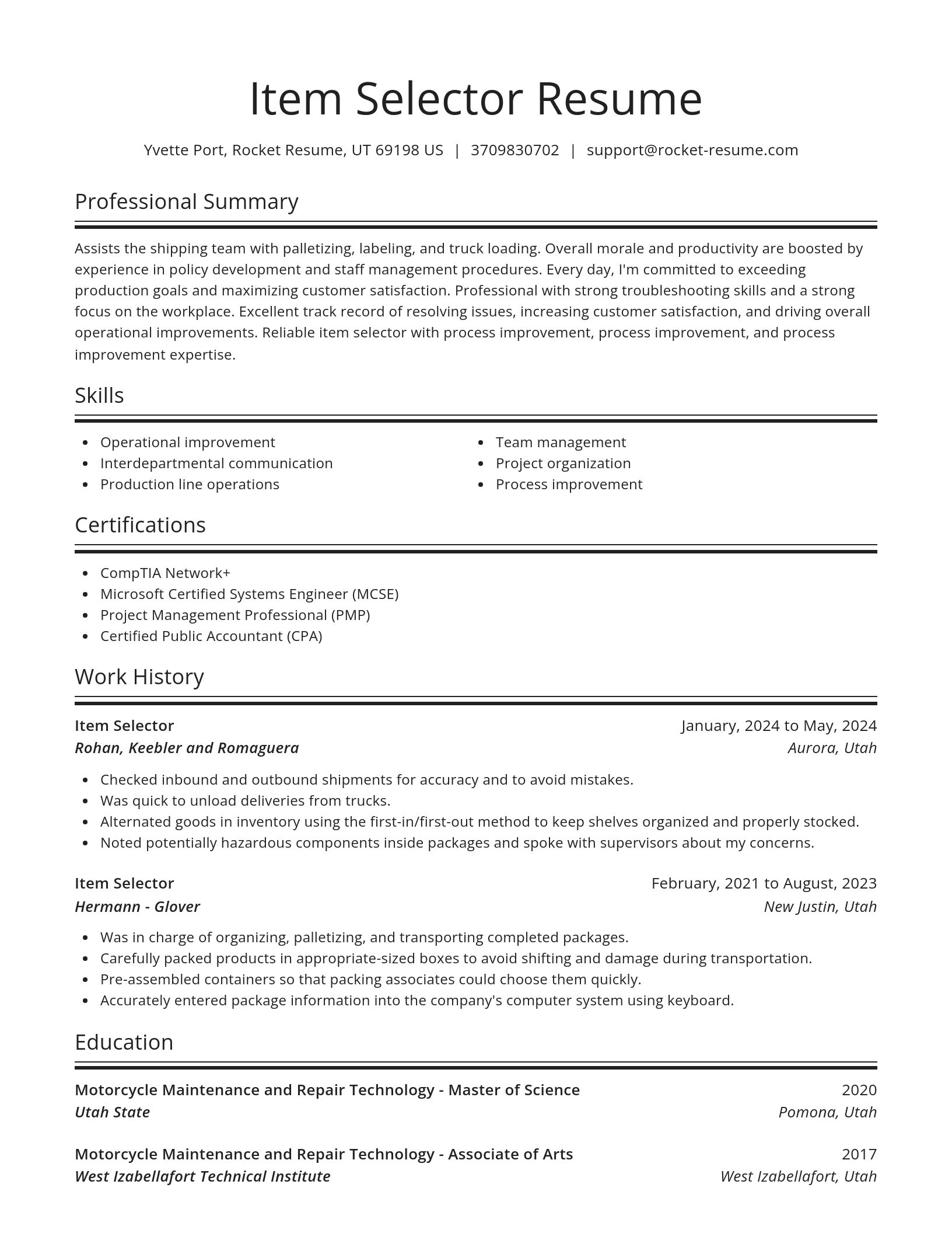 Spotlight resume template