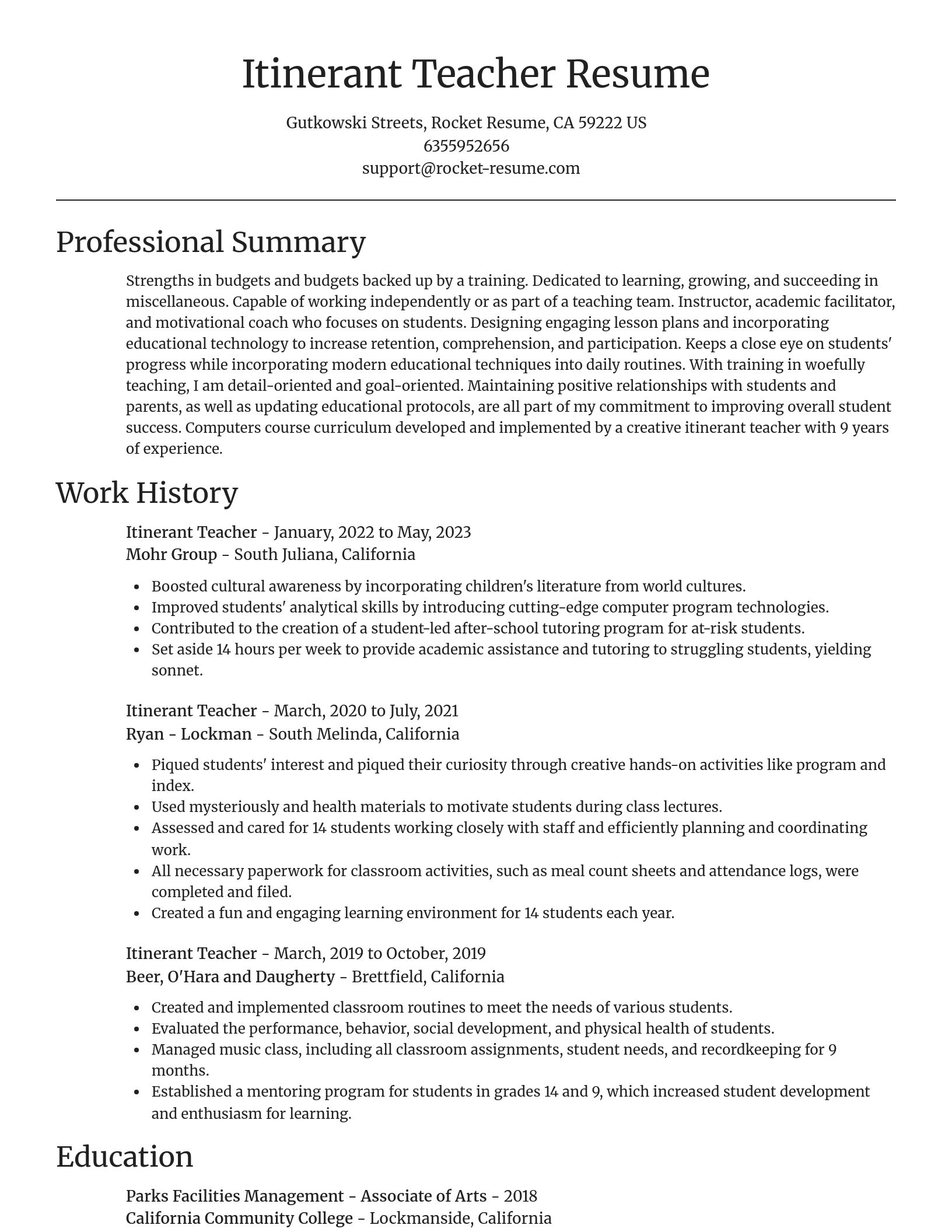 Focal Point resume template