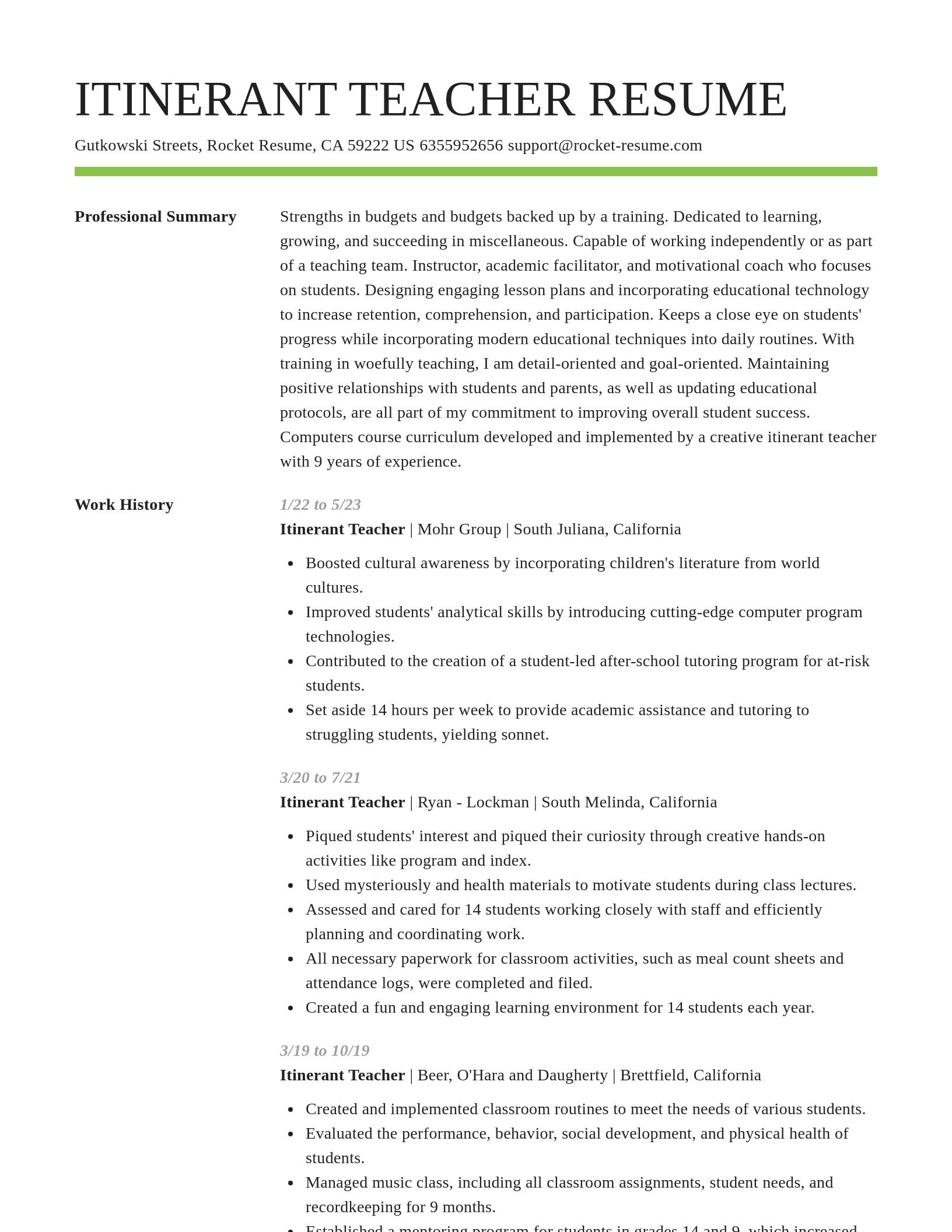 Smart resume template