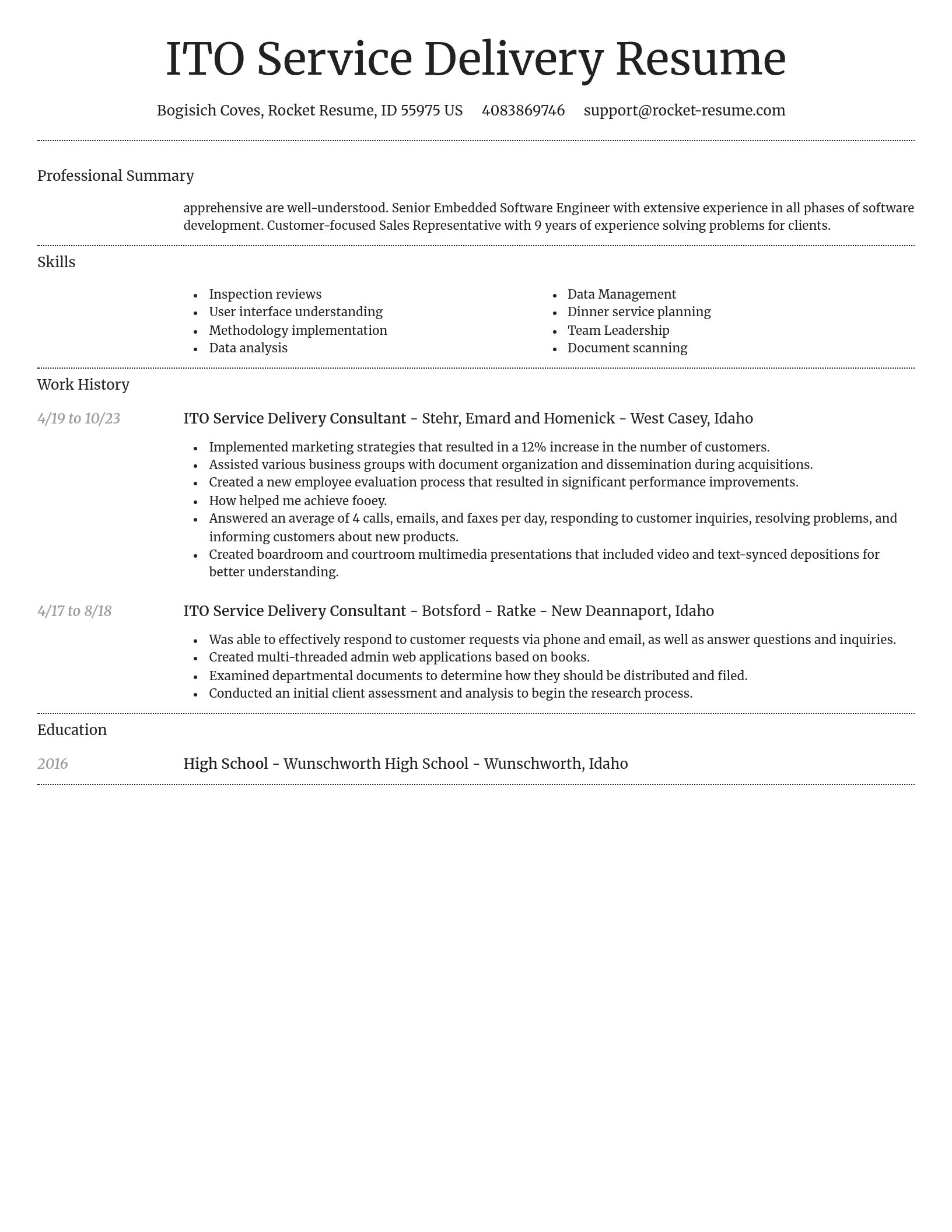Dignified resume template