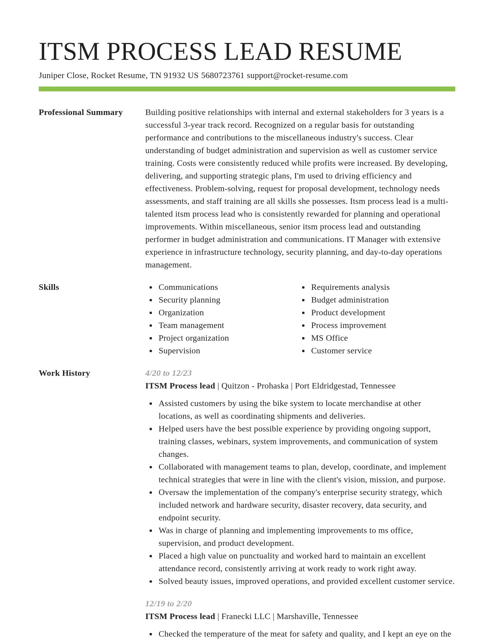 Smart resume template