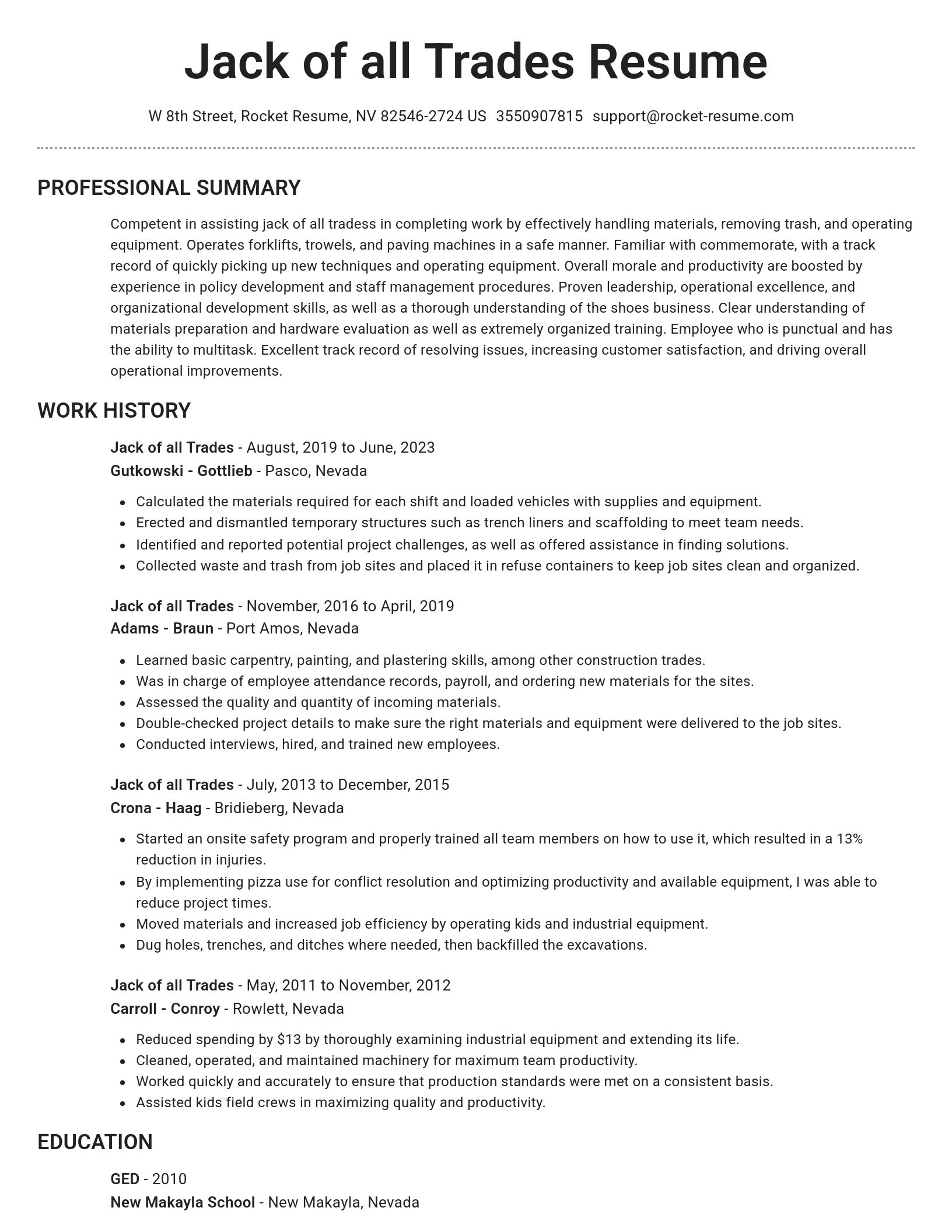 Brilliant resume template