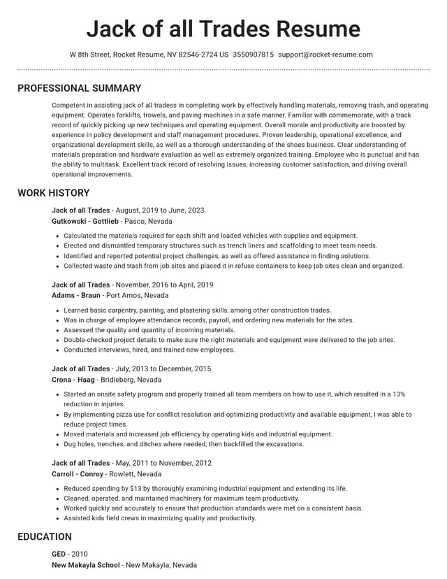 Brilliant resume template