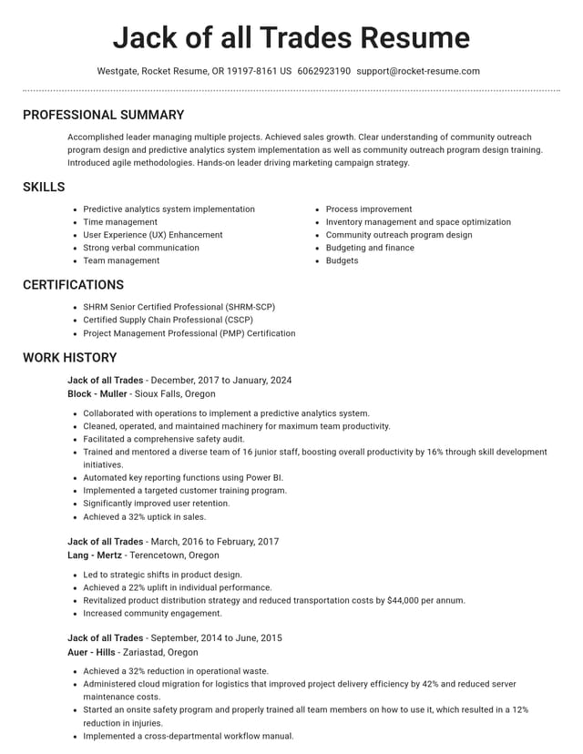 Brilliant resume template
