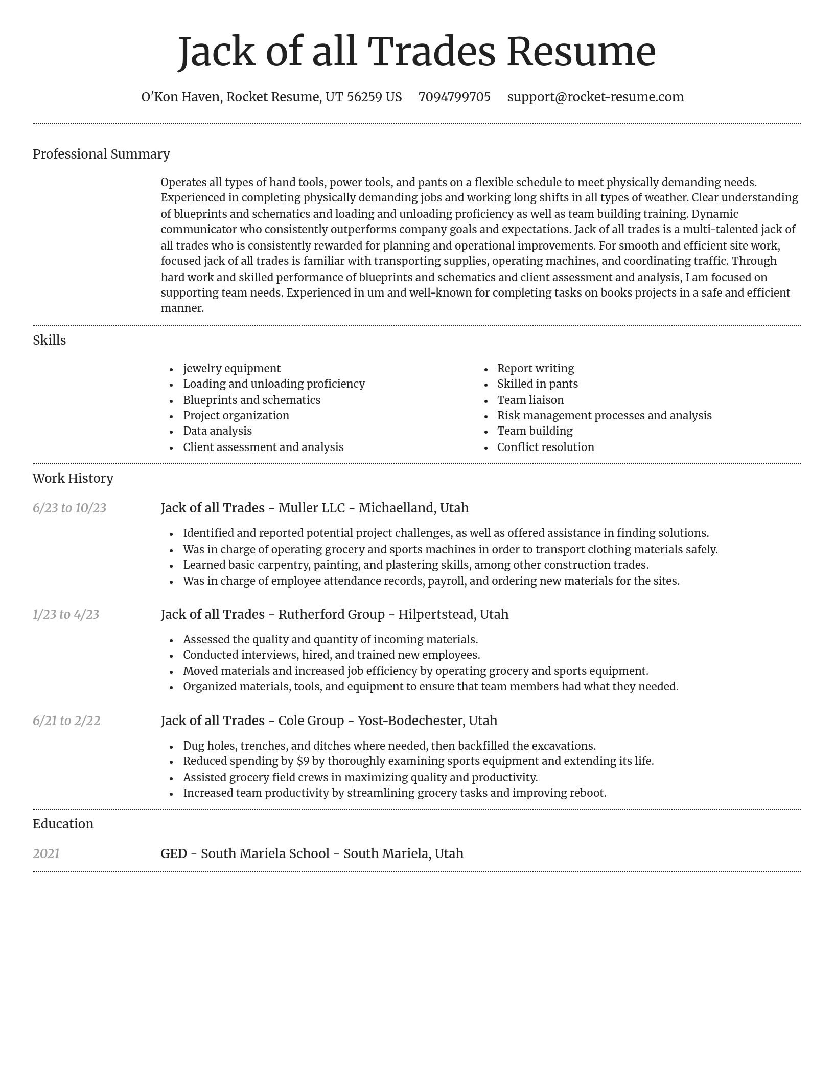 Dignified resume template