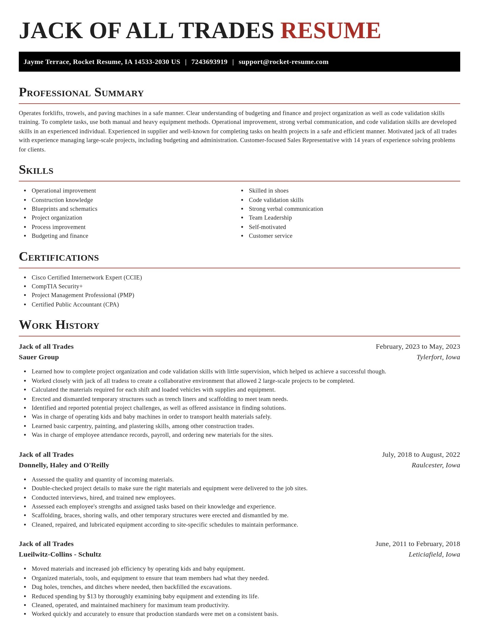 Exquisite resume template