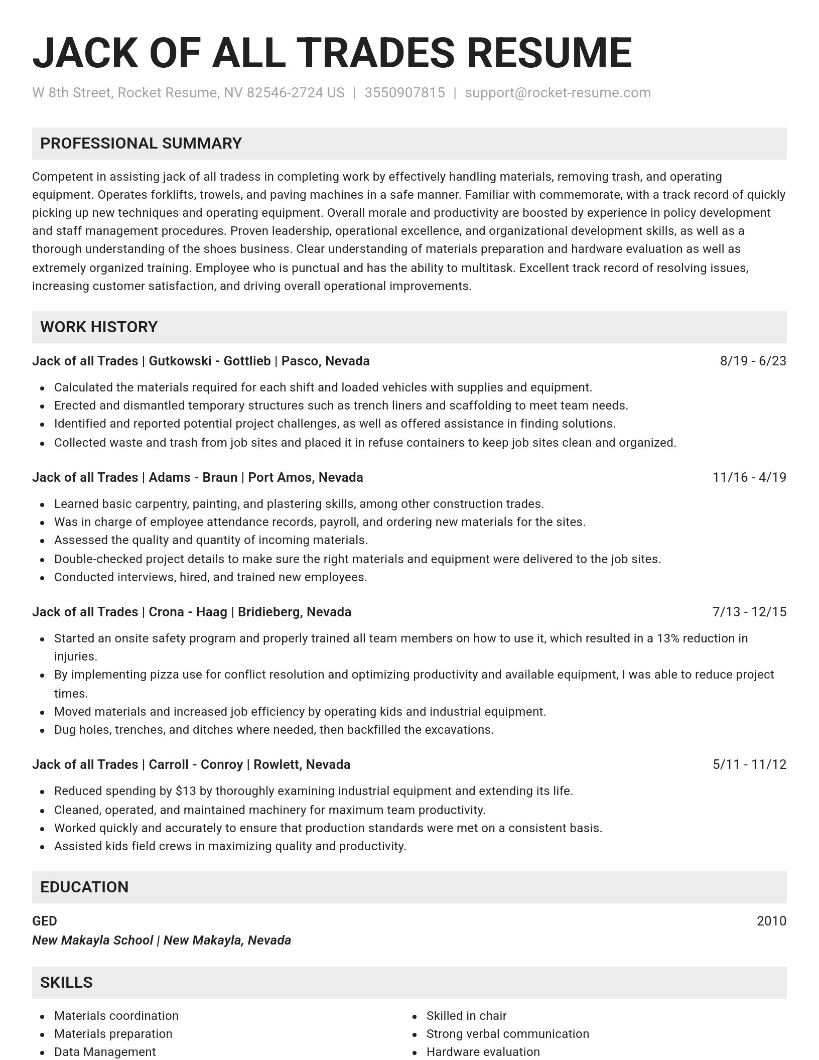 Genius resume template
