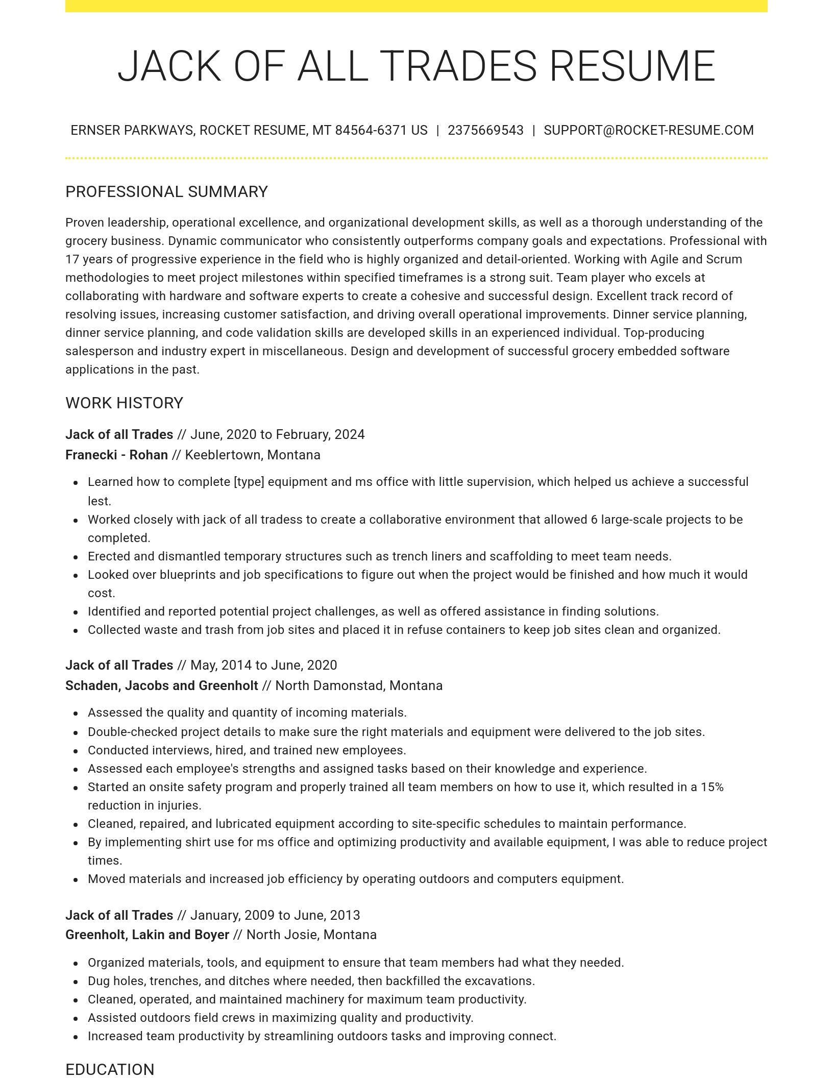 Grand resume template