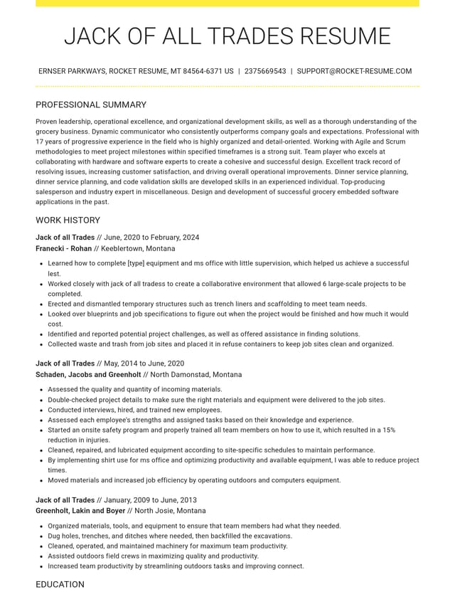 Grand resume template