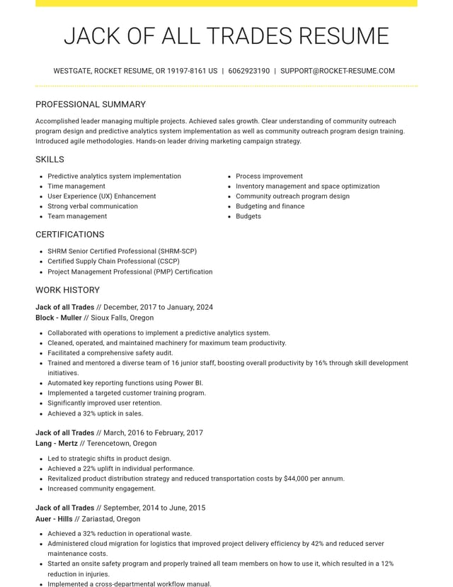 Grand resume template