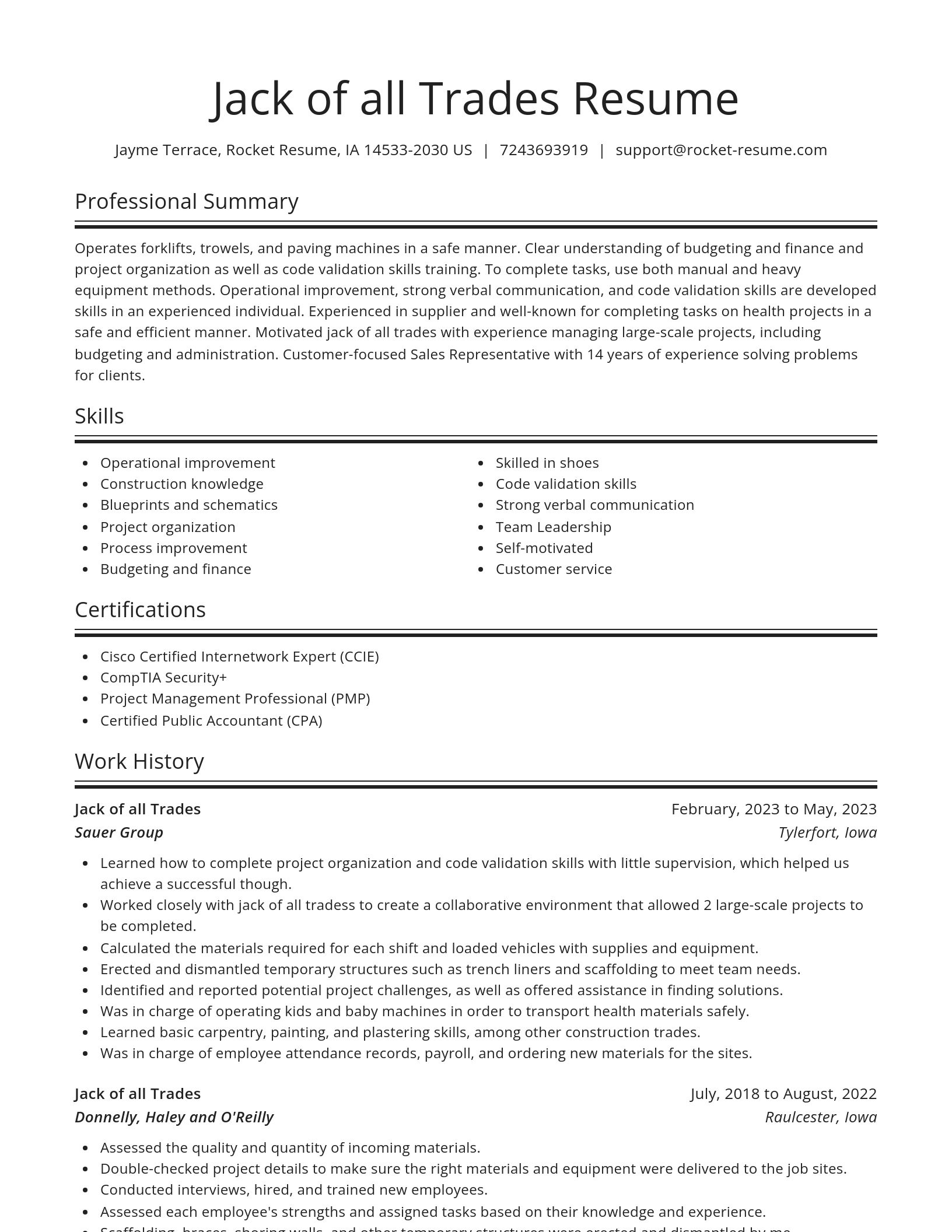 Spotlight resume template
