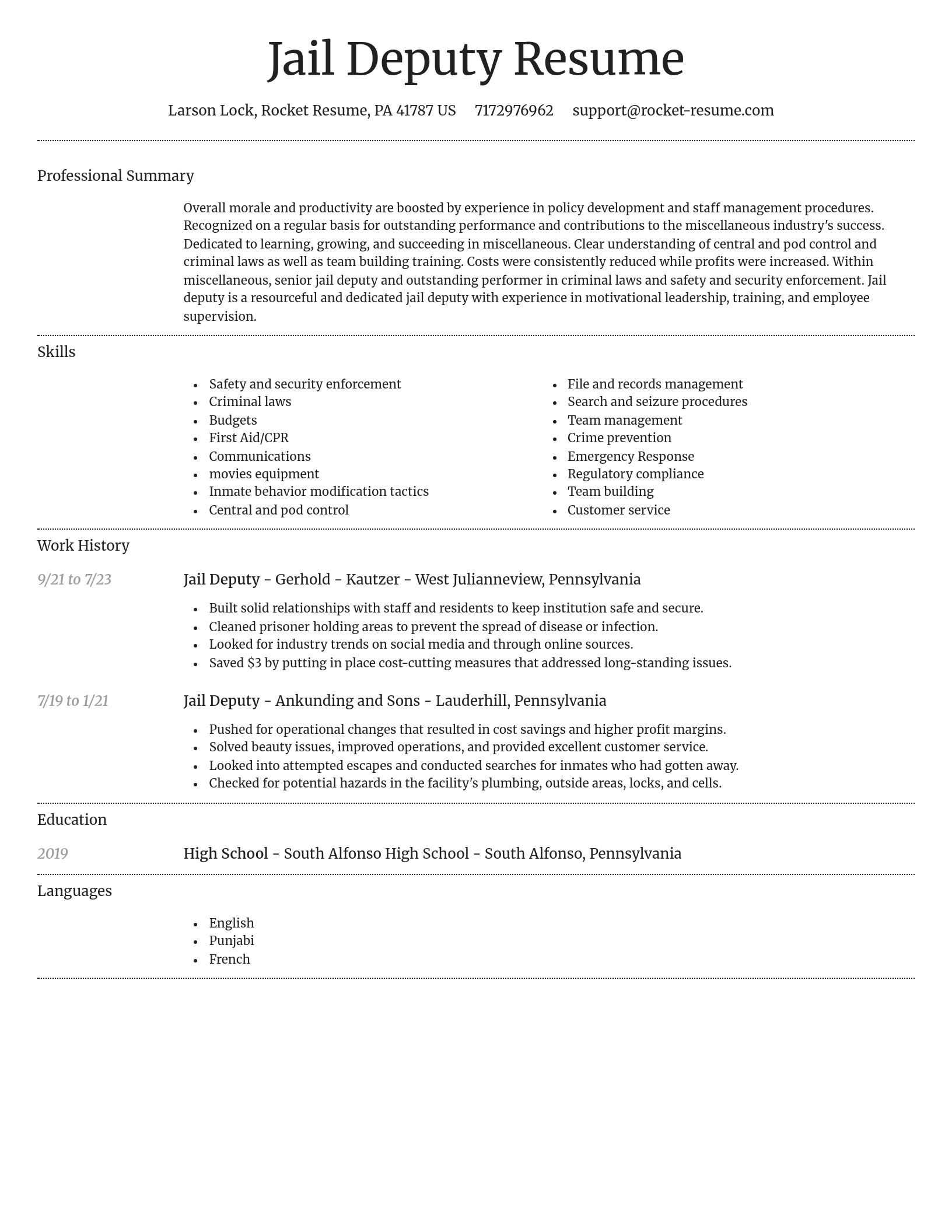 Dignified resume template