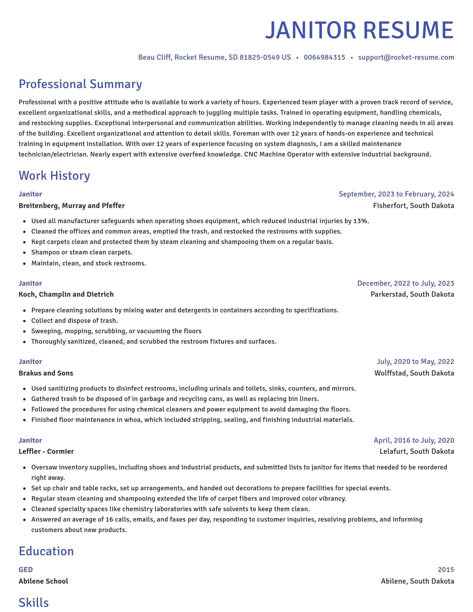 Novel resume template