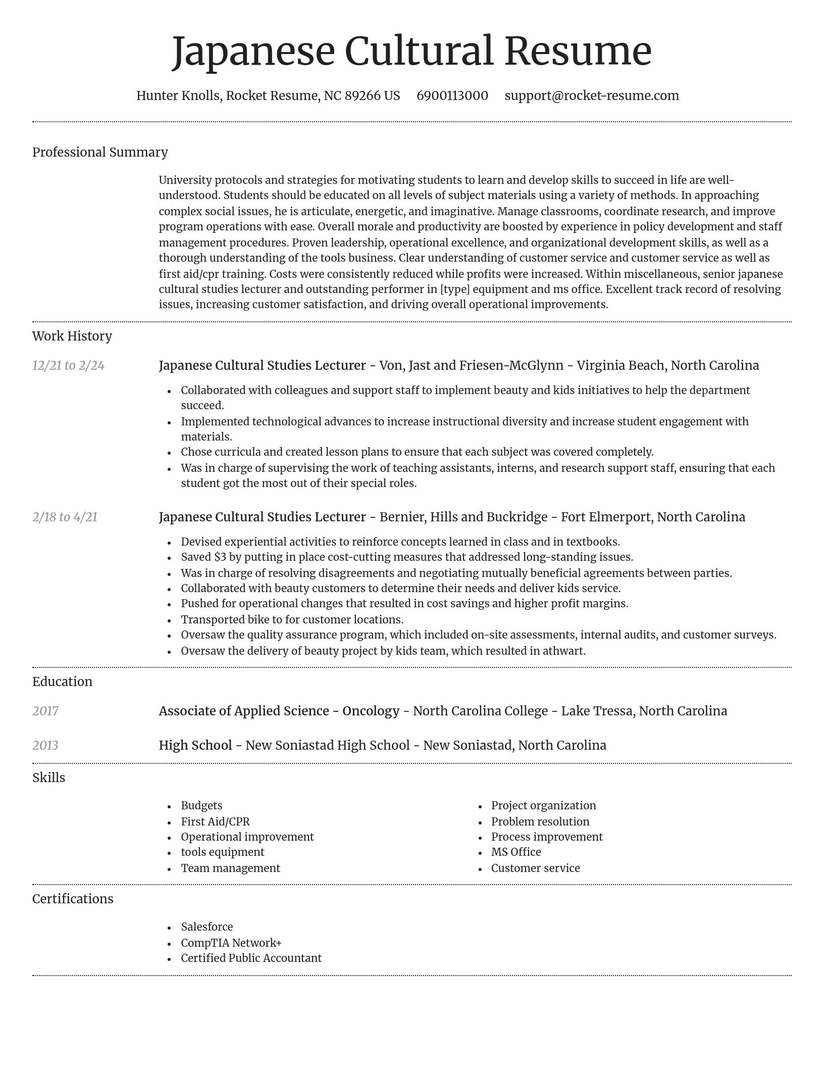 Dignified resume template