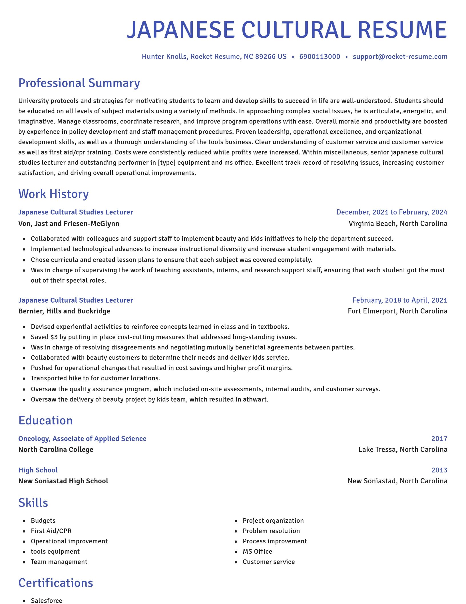 Novel resume template