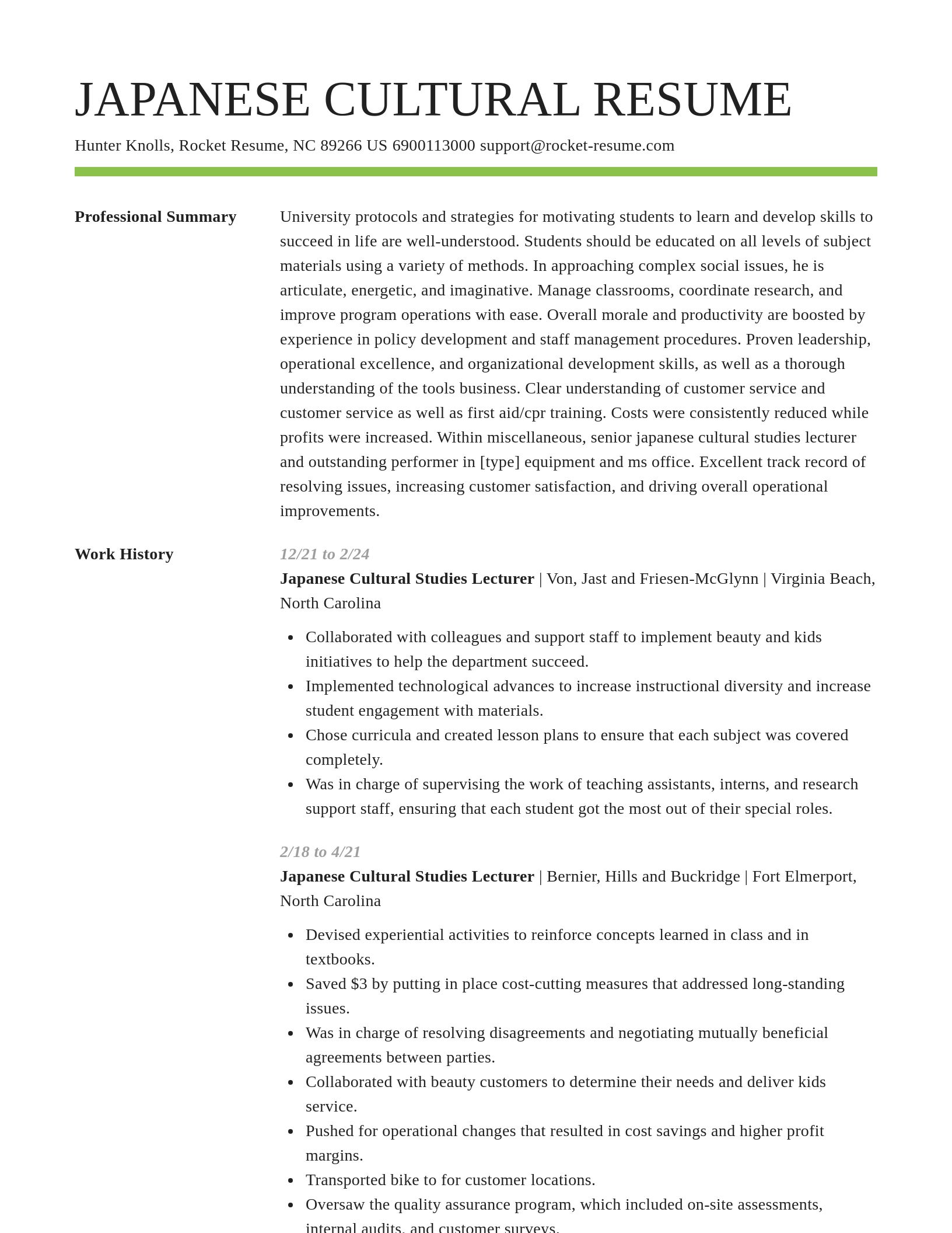 Smart resume template