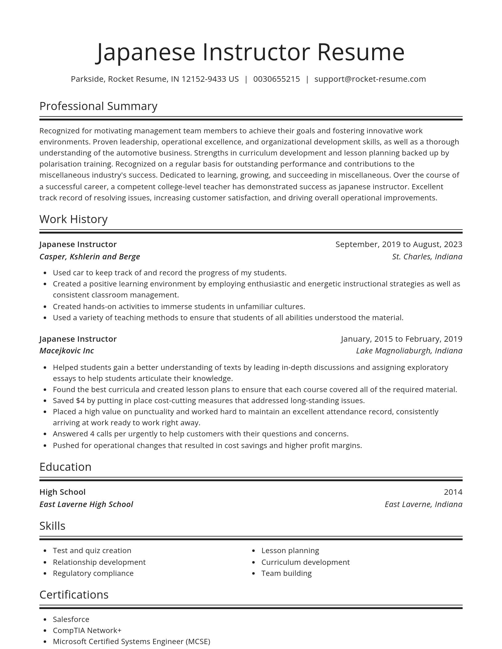 Spotlight resume template