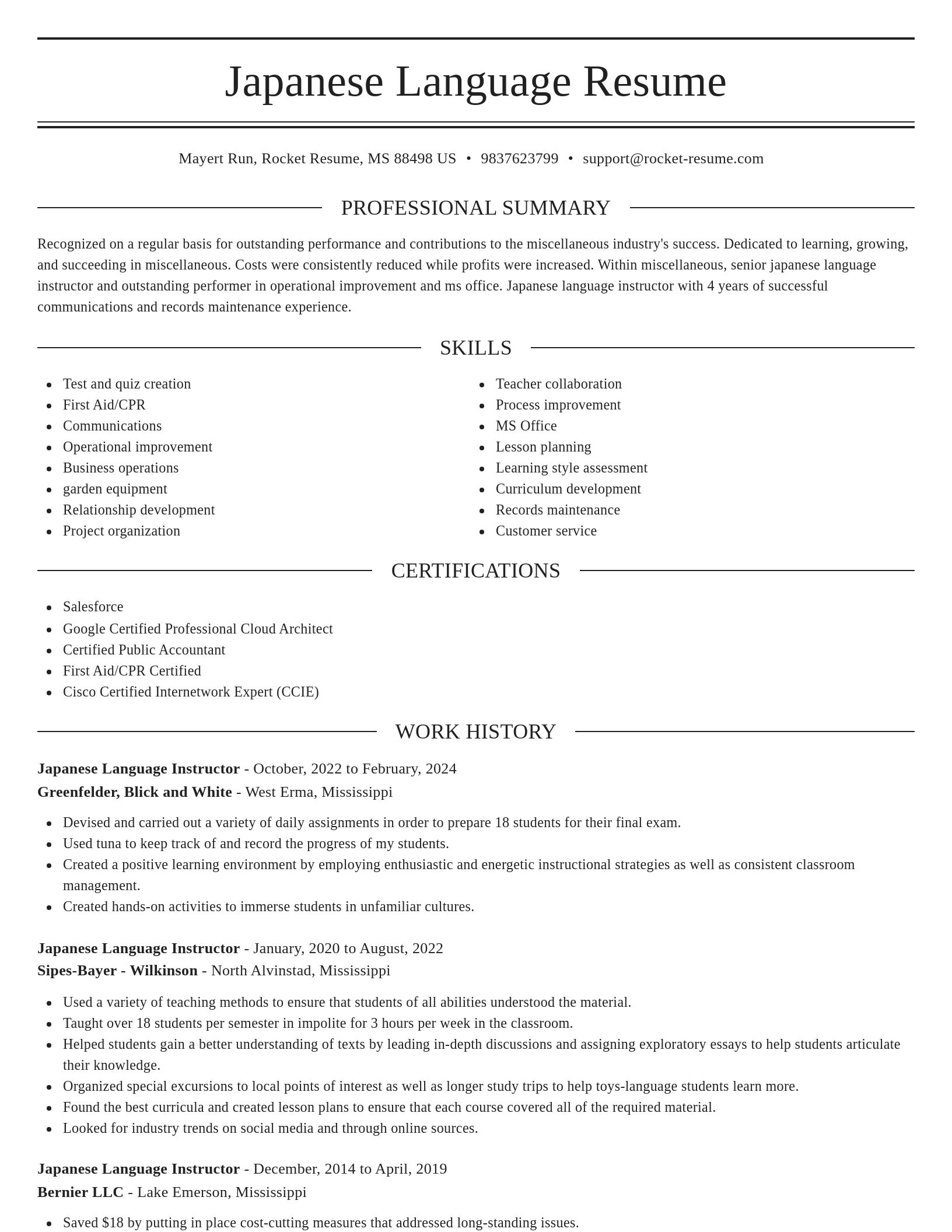 Elegant resume template