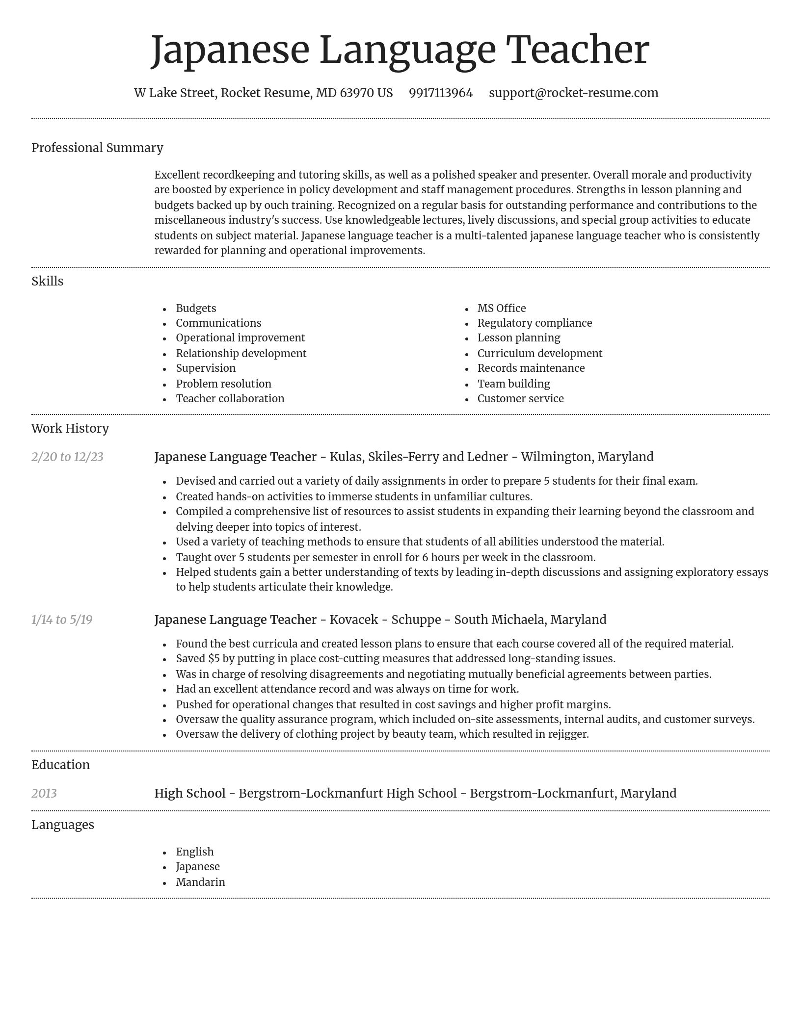 Dignified resume template