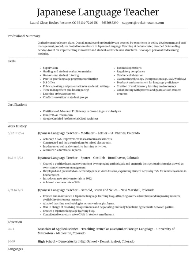 Dignified resume template