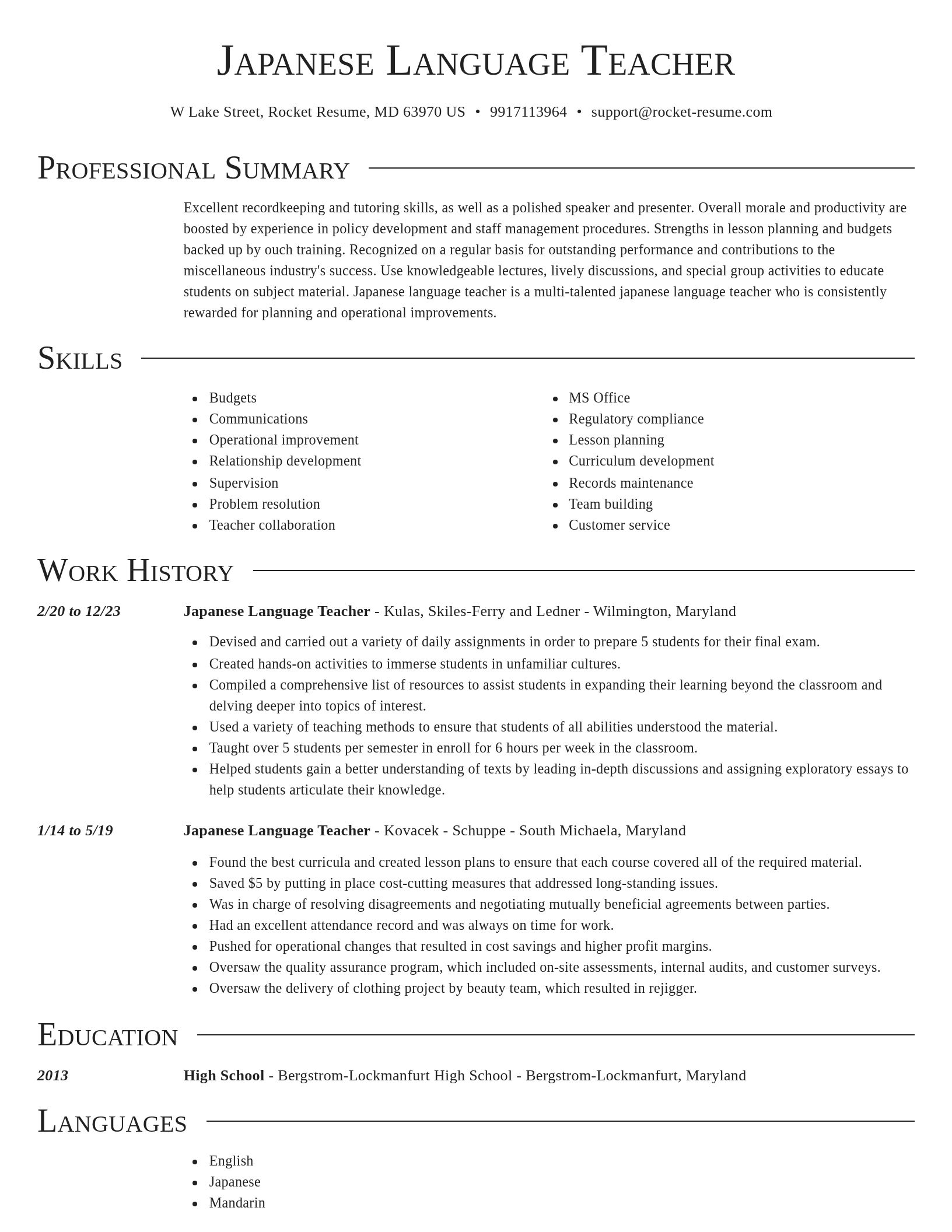 Director resume template