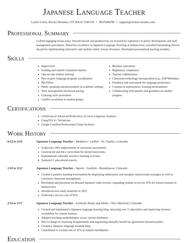 Director resume template