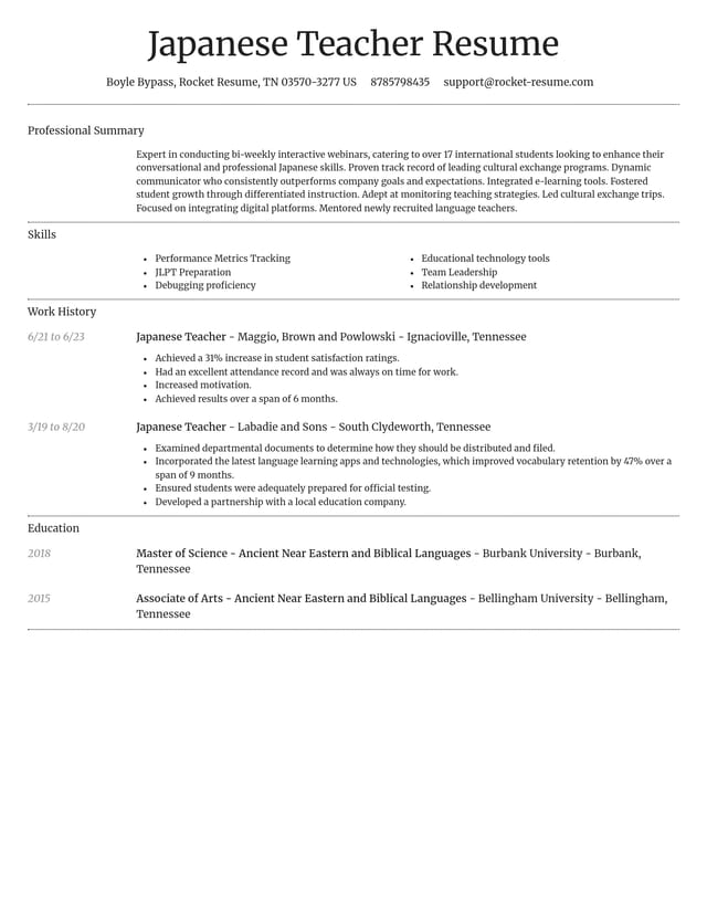 Dignified resume template