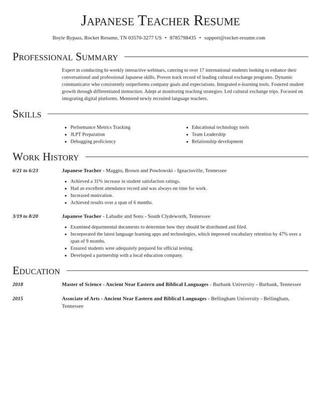 Director resume template