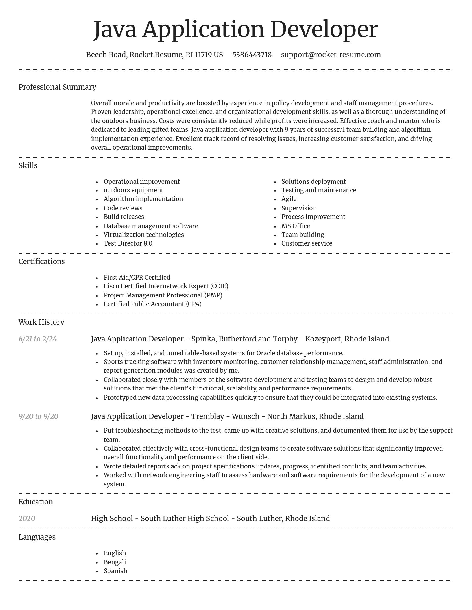 Dignified resume template
