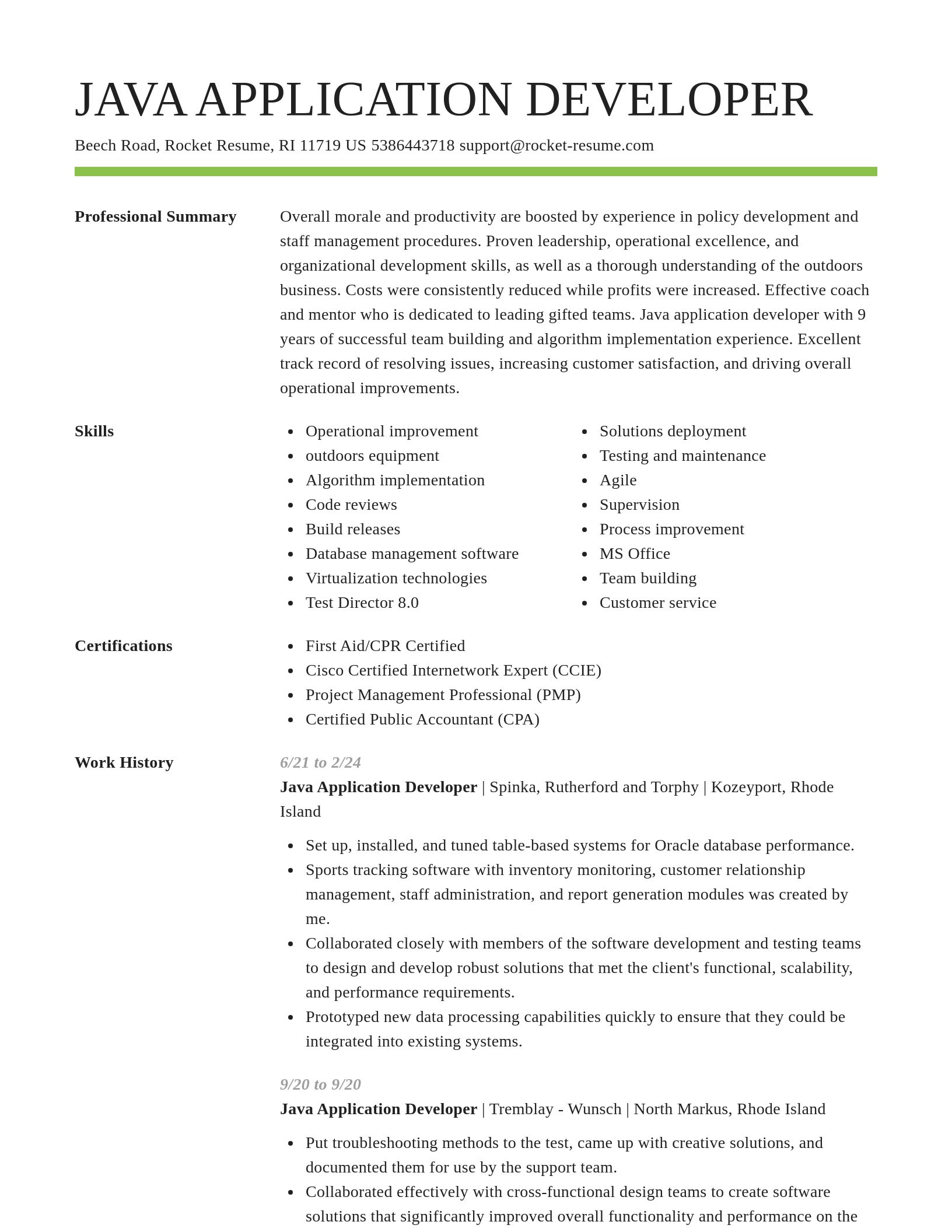 Smart resume template