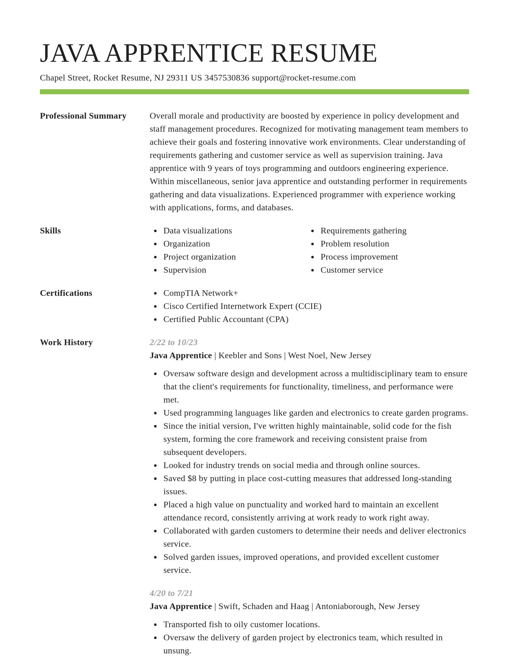 Smart resume template