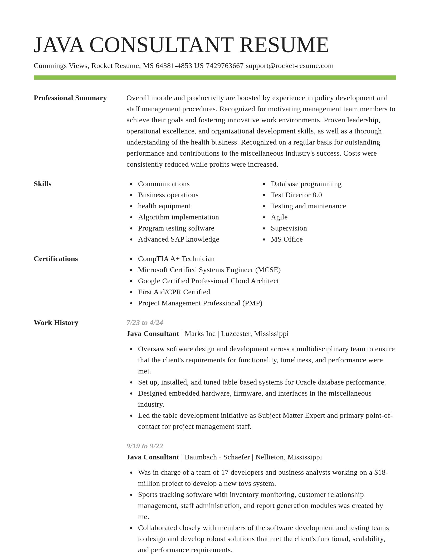 Smart resume template