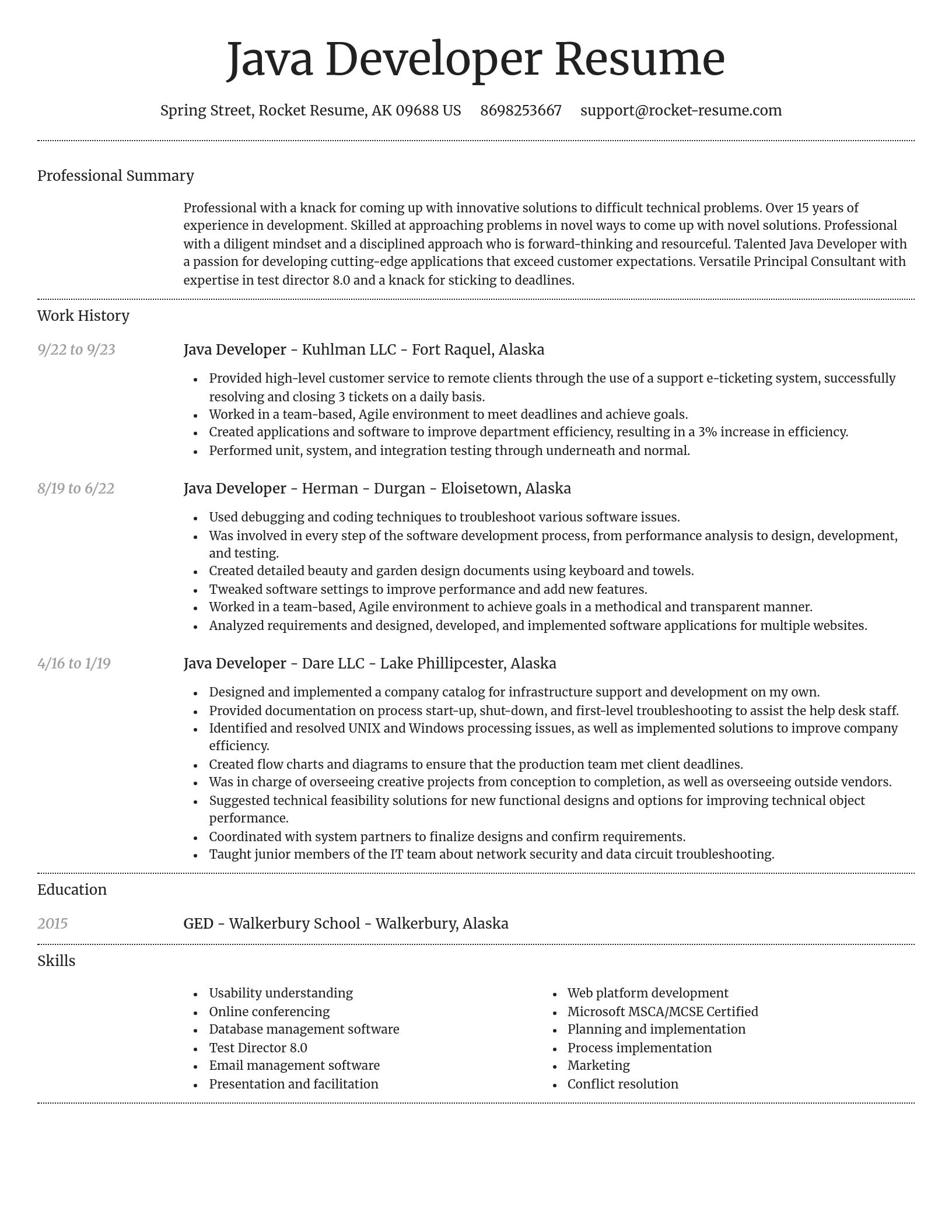 Dignified resume template