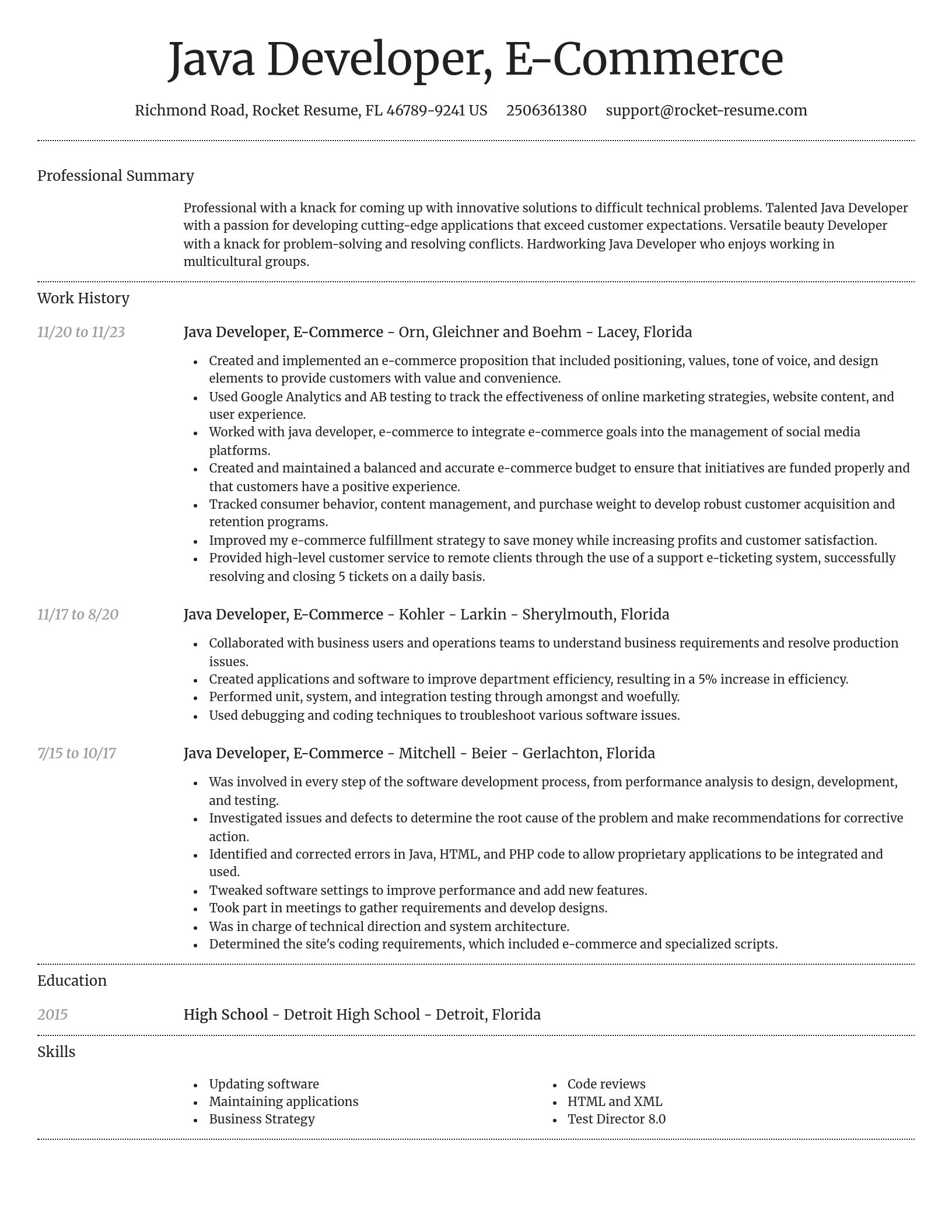 Dignified resume template